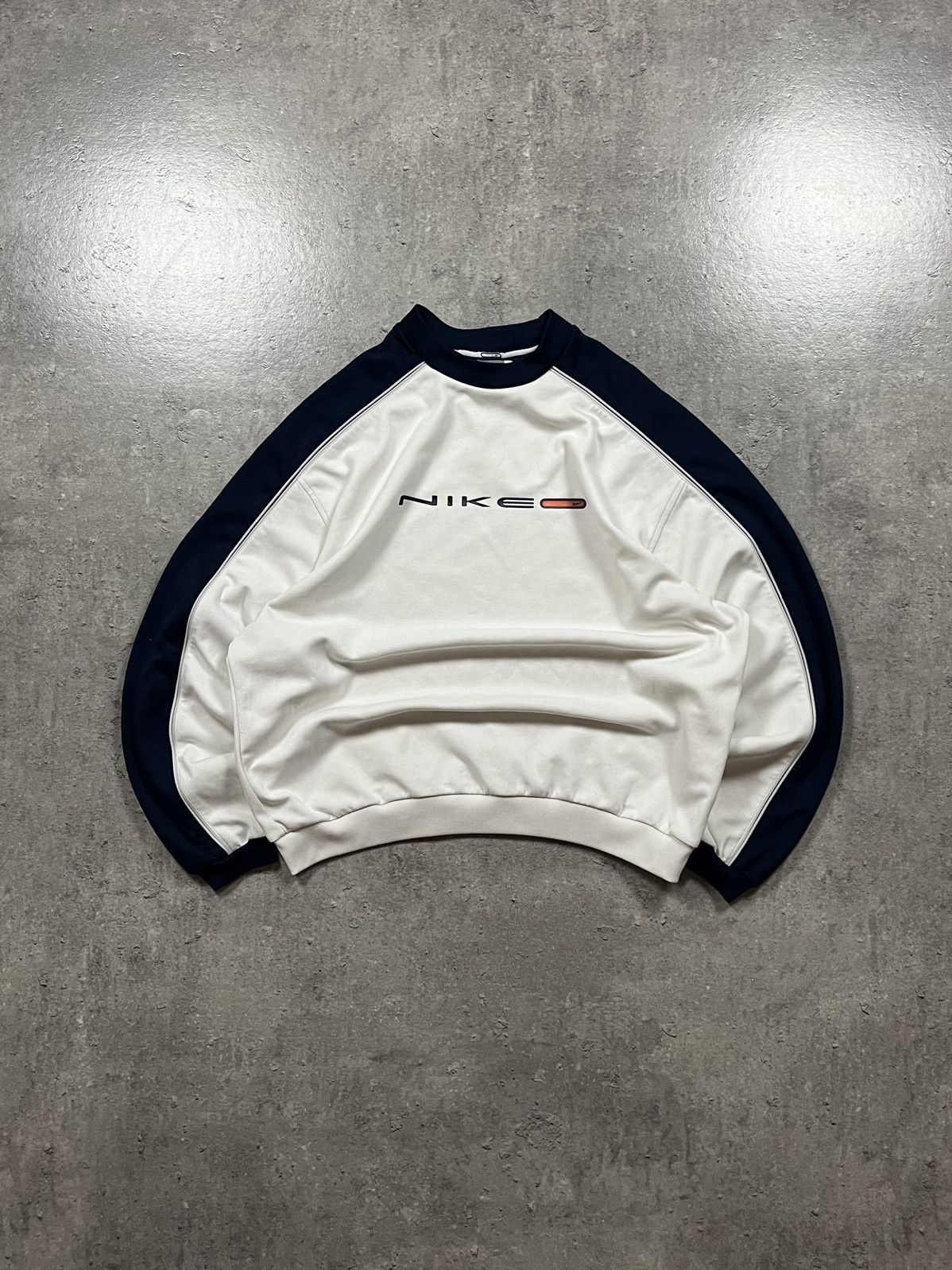 Pre-owned Nike X Vintage Sweatshirt Nike Vintage A Big Logo Streetwear Style 90's Y2k In White