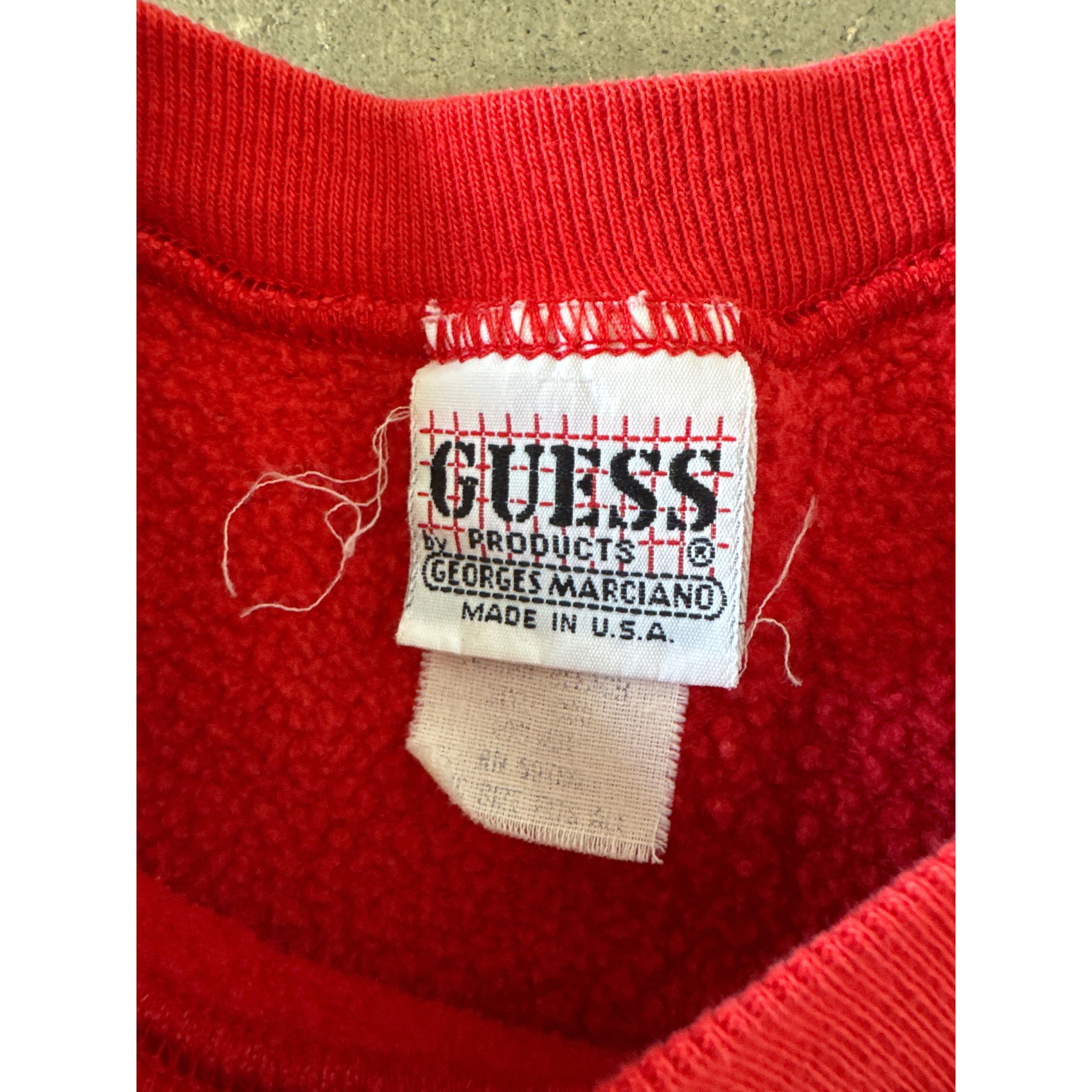 Guess Vintage 1989 Guess USA Goes First Class Cropped Sweatshirt Size US S / EU 44-46 / 1 - 4 Thumbnail