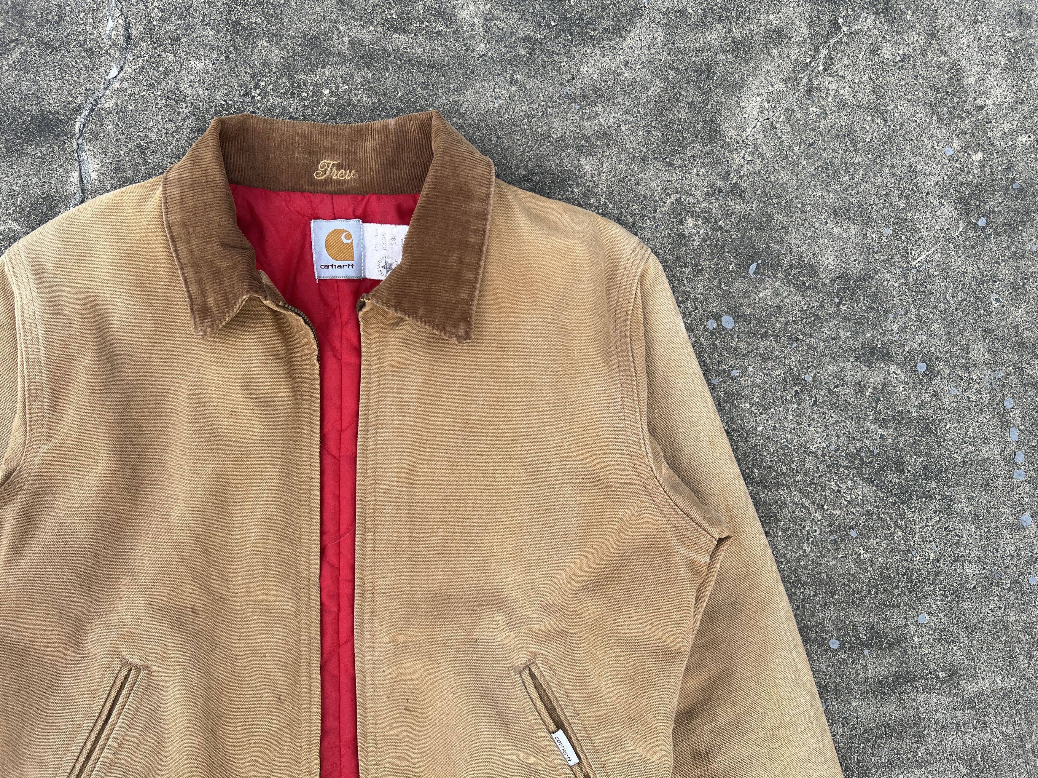 carhartt デトロイトジャケット jQ606 80s 90s Vtg 90s Carhartt Detroit Jacket JQ606 Youth Size 10 Red Quilt