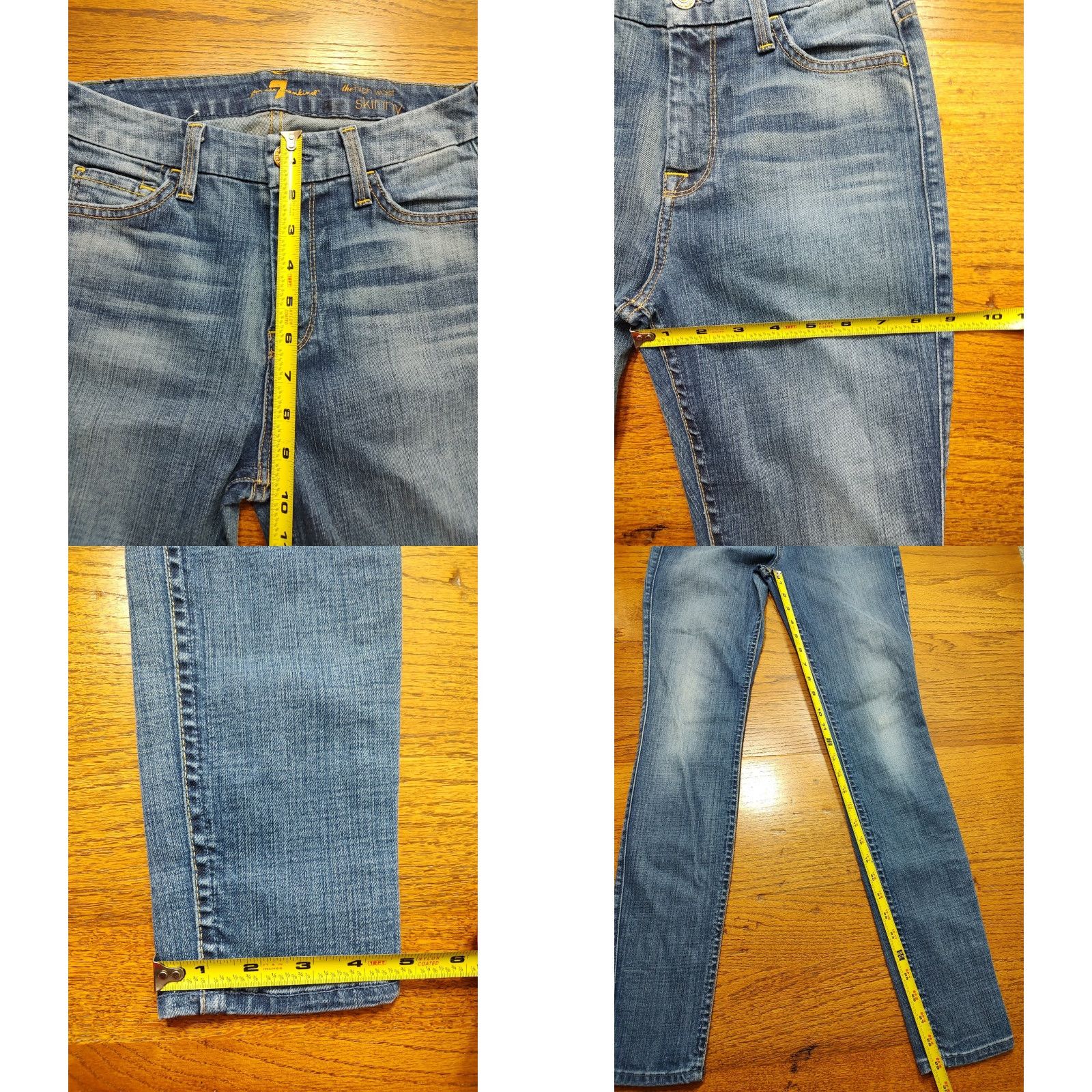 7 For All Mankind VINTAGE 7 For All Mankind Womens Skinny Jeans Blue Denim High Waisted 29 Inseam 25x29 City 90s Mens/Womens Size 42" / US 20 - 8 Thumbnail