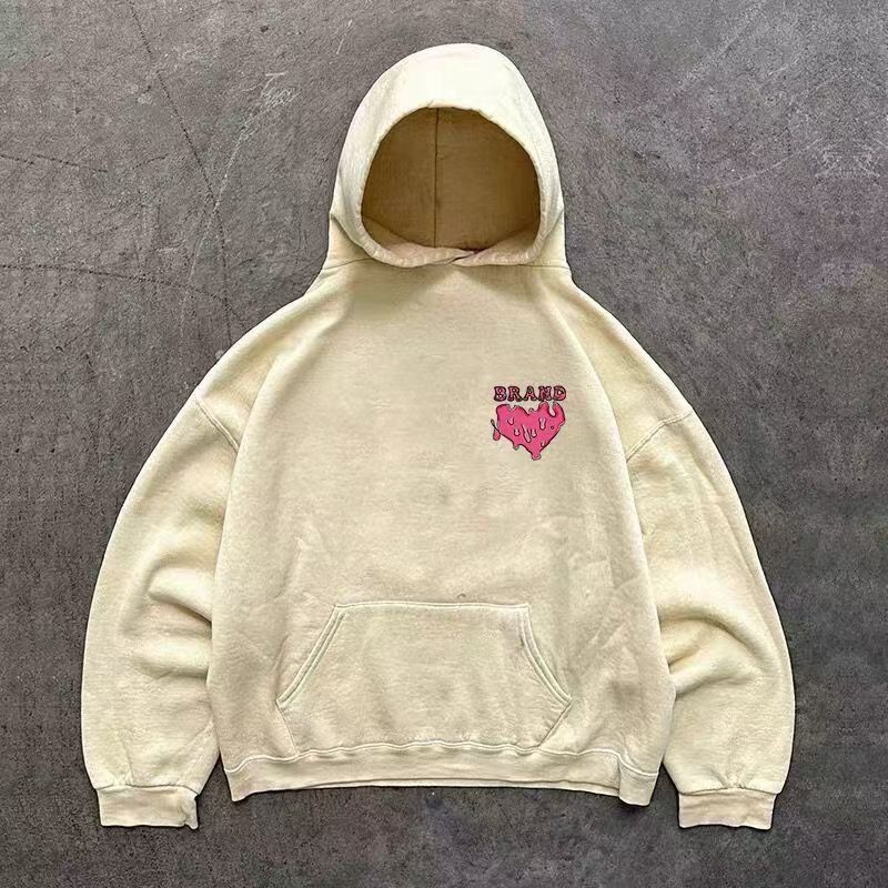 Japanese Brand × Vintage Apricot heart-shaped pattern loose and versatile hoodie Size US L / EU 52-54 / 3 - 2 Thumbnail
