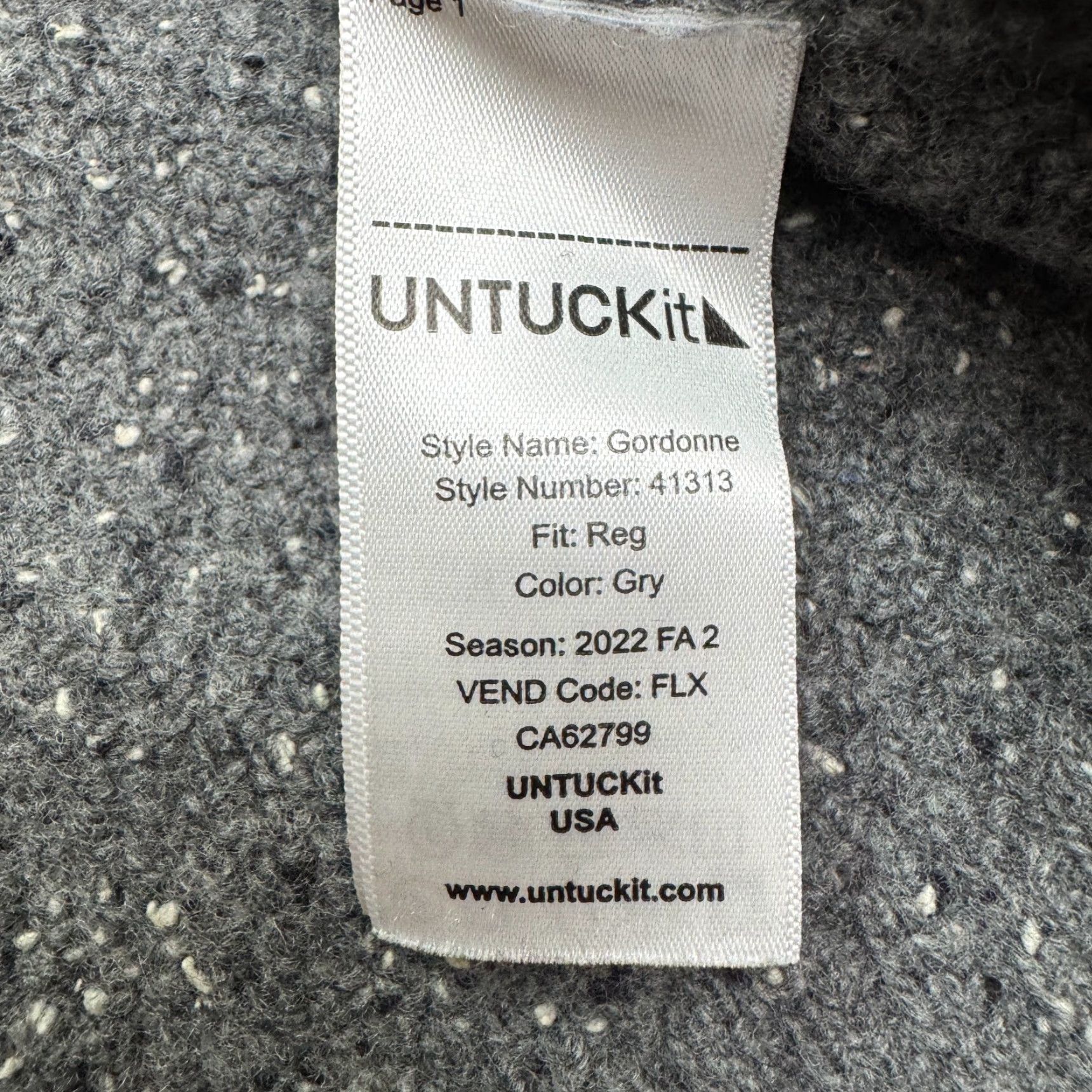 UNTUCKit UNTUCKit Gordonne Button Up Mock Neck Pullover Sweater Mens XXL Gray Lambswool Size US XXL / EU 58 / 5 - 7 Thumbnail
