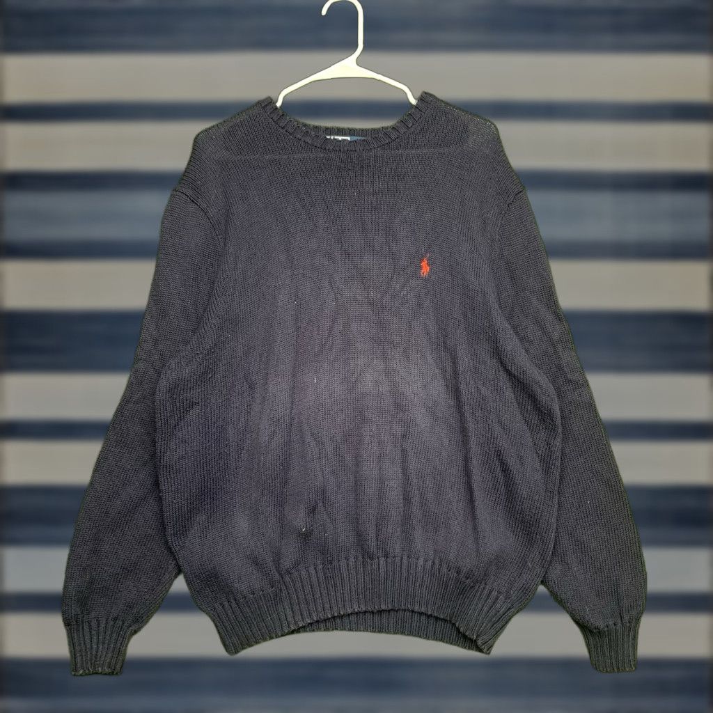 Polo Ralph Lauren VINTAGE Polo Ralph Lauren Crewneck Sweatshirt Mens XL Blue Fade Pony Sweater 90s Y2K Size US XL / EU 56 / 4 - 1 Thumbnail