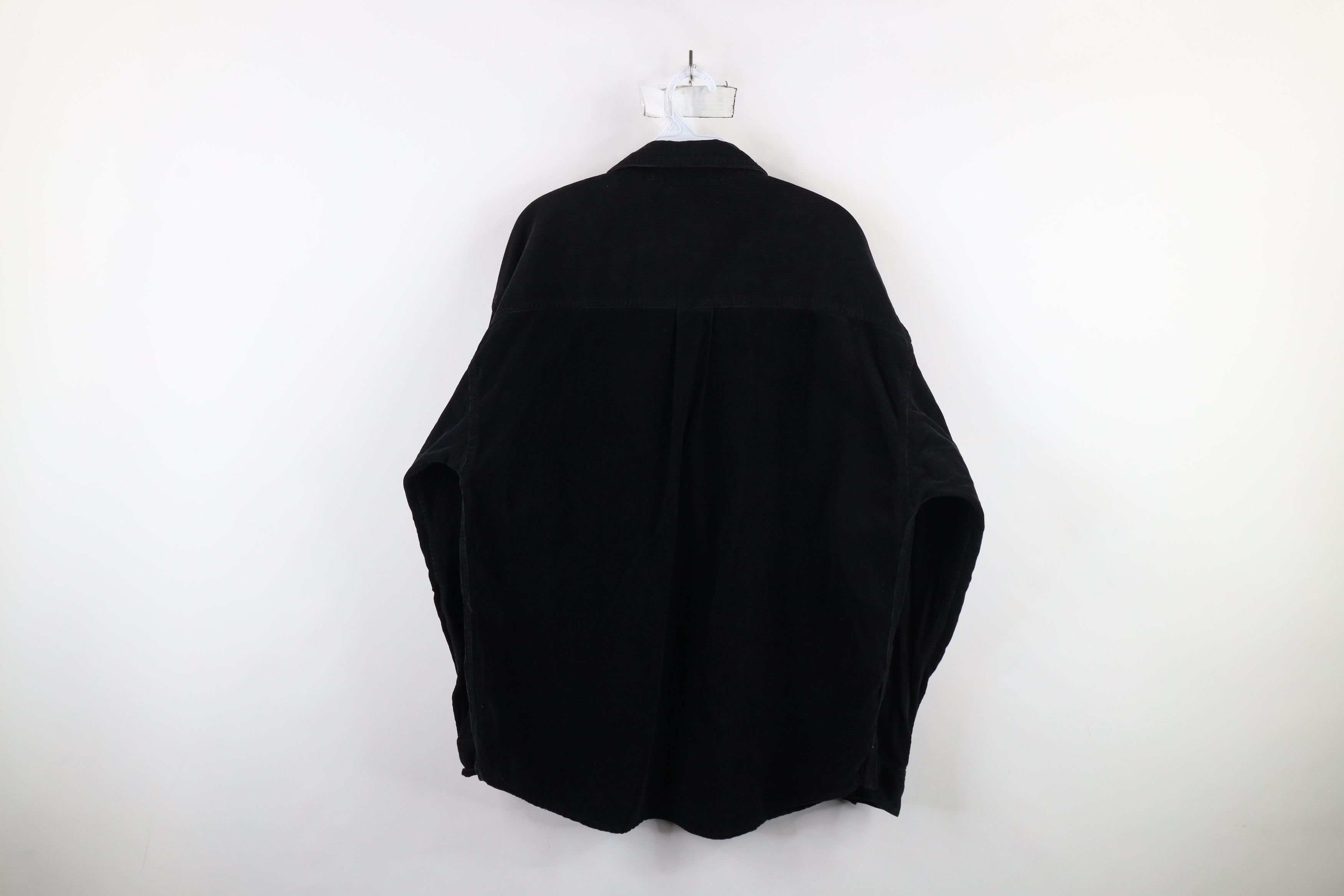 Vintage Vintage 90s Streetwear Corduroy Button Shirt Black Cotton Size US L / EU 52-54 / 3 - 9 Thumbnail