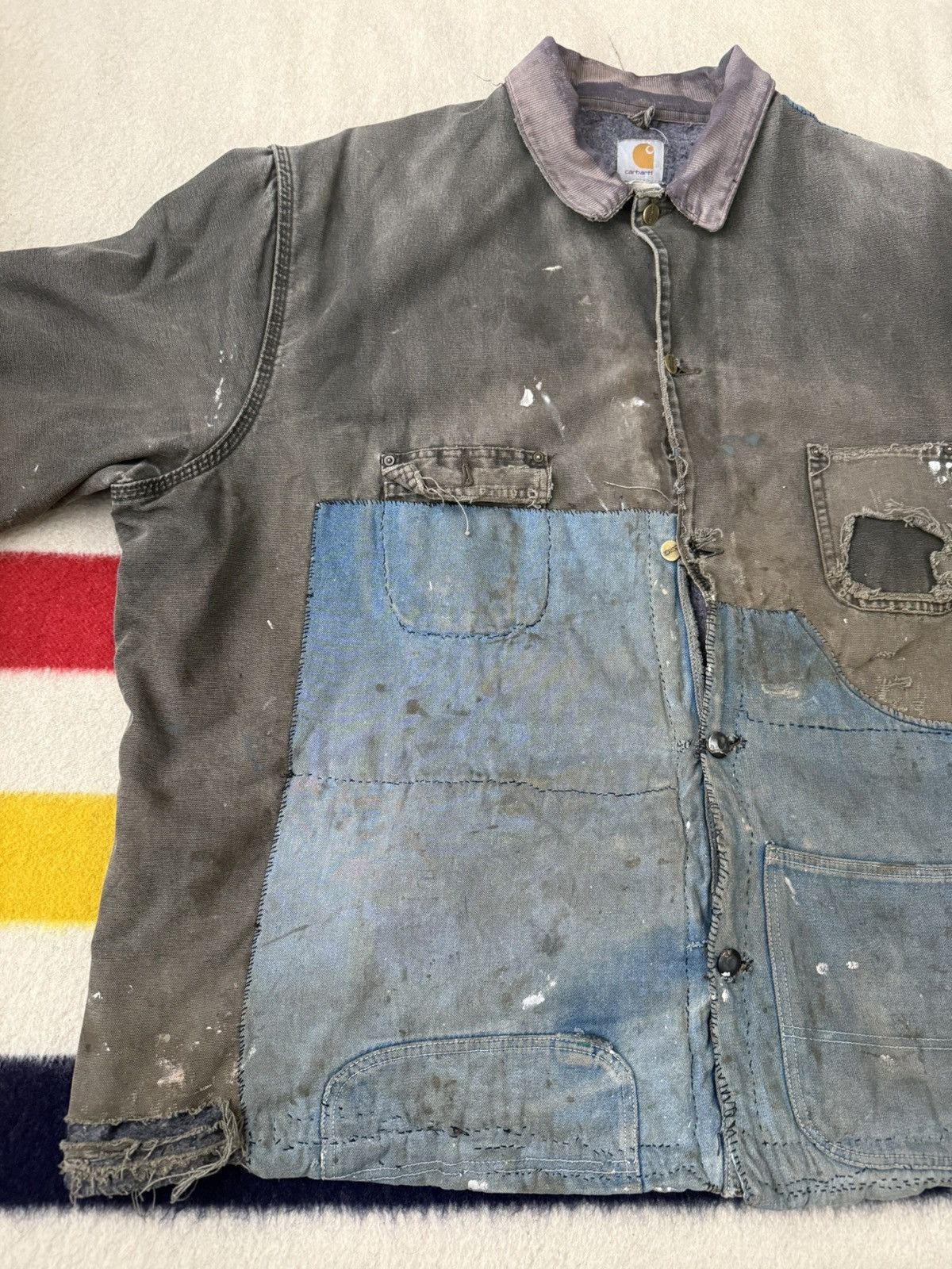Carhartt Carhartt Chore Coat Boro Patchwork Distressed Thrashed Size US XXL / EU 58 / 5 - 7 Thumbnail