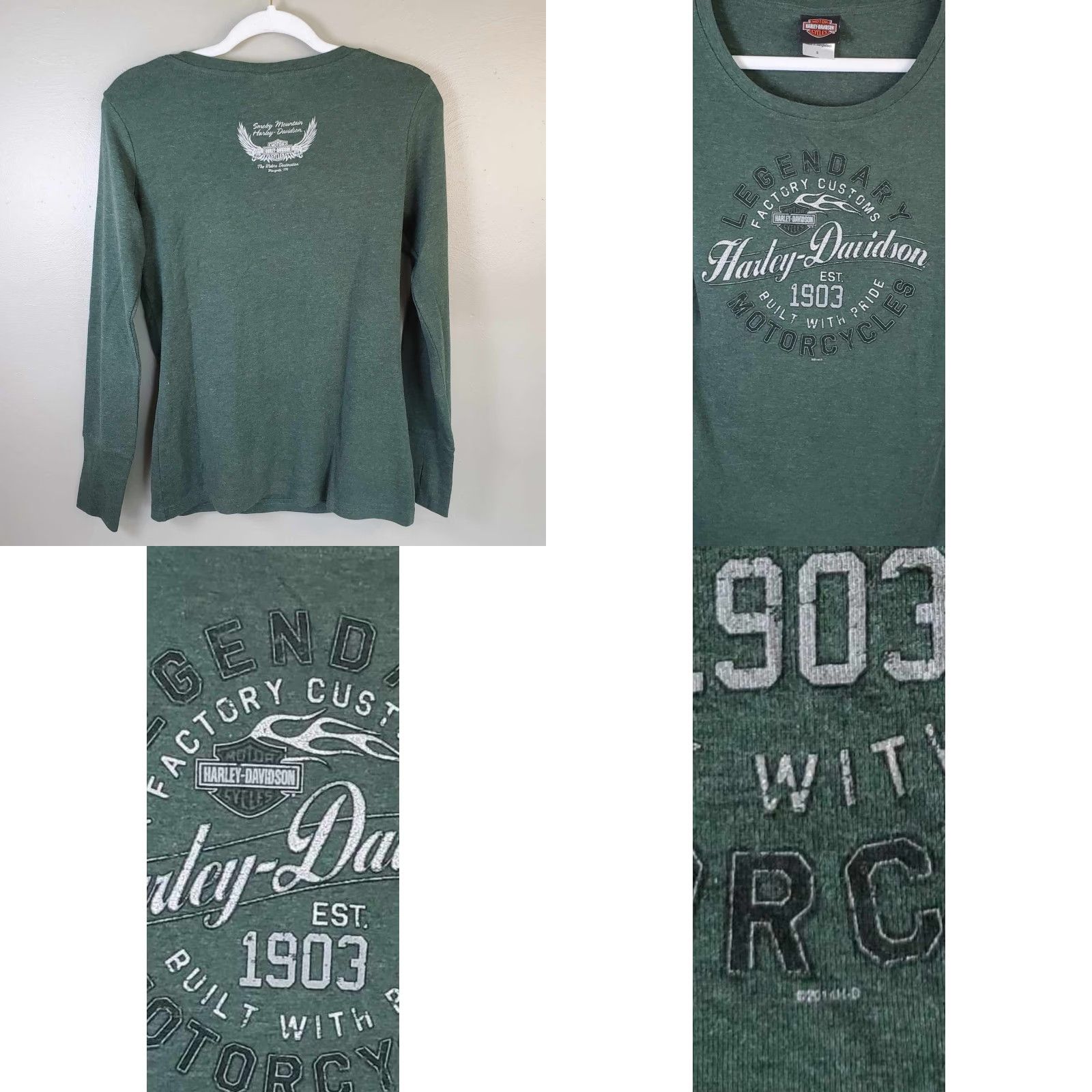Harley Davidson Harley-Davidson Womens Long Sleeve Shirt Multicolor Small S Smoky Mountains T-Shirt Size S / US 4 / IT 40 - 8 Thumbnail