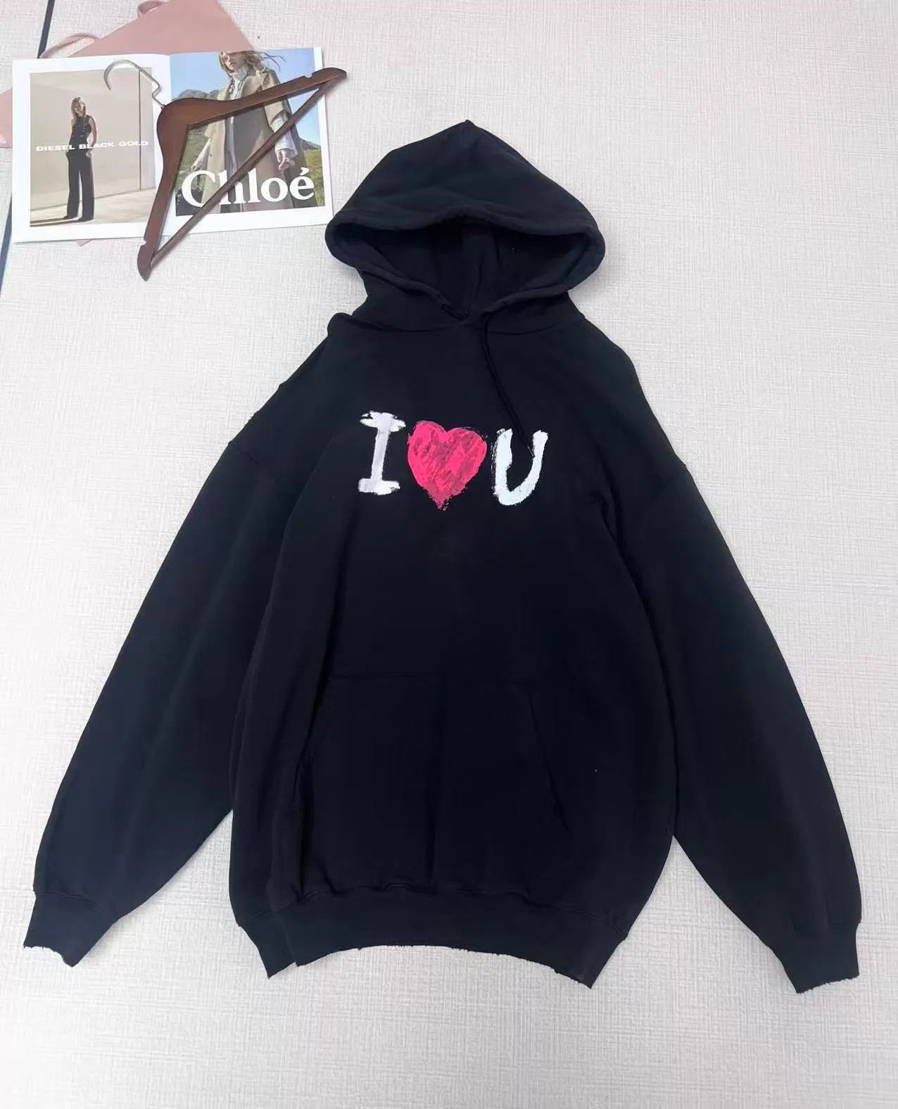 BALENCIAGA I LOVE U ダメージ加工　パーカー　アイラブユー Balenciaga Balenciaga 2020 Valentines Day Exclusive “I❤️U