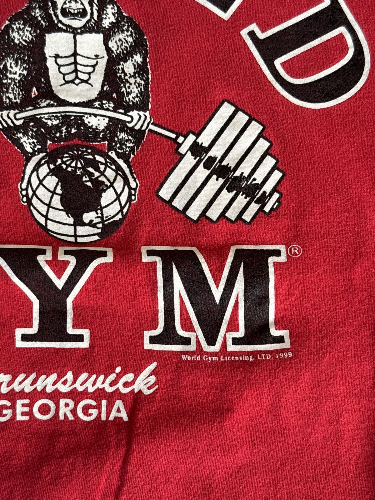 Vintage *RARE* VINTAGE 1999 90s WORLD GYM T-SHIRT LEE PRIEST Size US XL / EU 56 / 4 - 6 Thumbnail