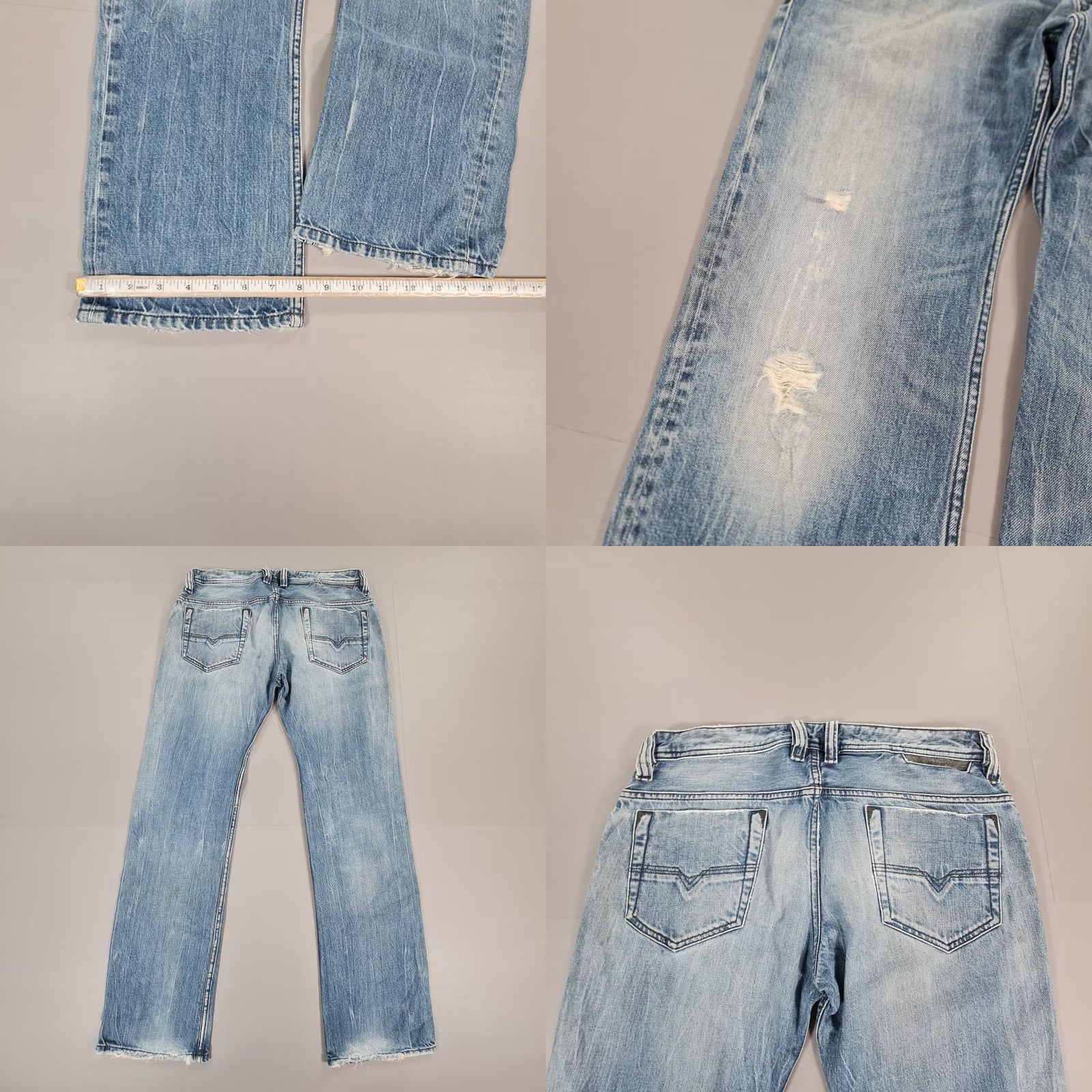 Diesel Diesel Jeans Blue W32 L32 SAFADO Distressed Straight Leg 0814A Mens Jeans W32 L32 Distressed Straight Leg Diesel Safado Men Size US 32 / EU 48 - 8 Thumbnail