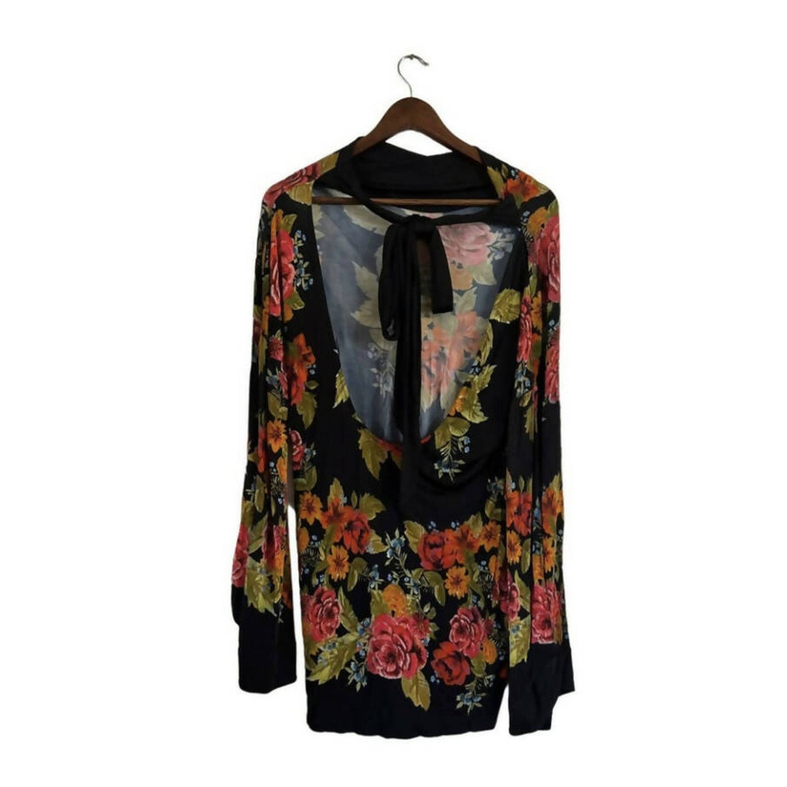 Free People Free People Long Sleeve Tie-Back Floral Dress Size XS / US 0-2 / IT 36-38 - 5 Thumbnail
