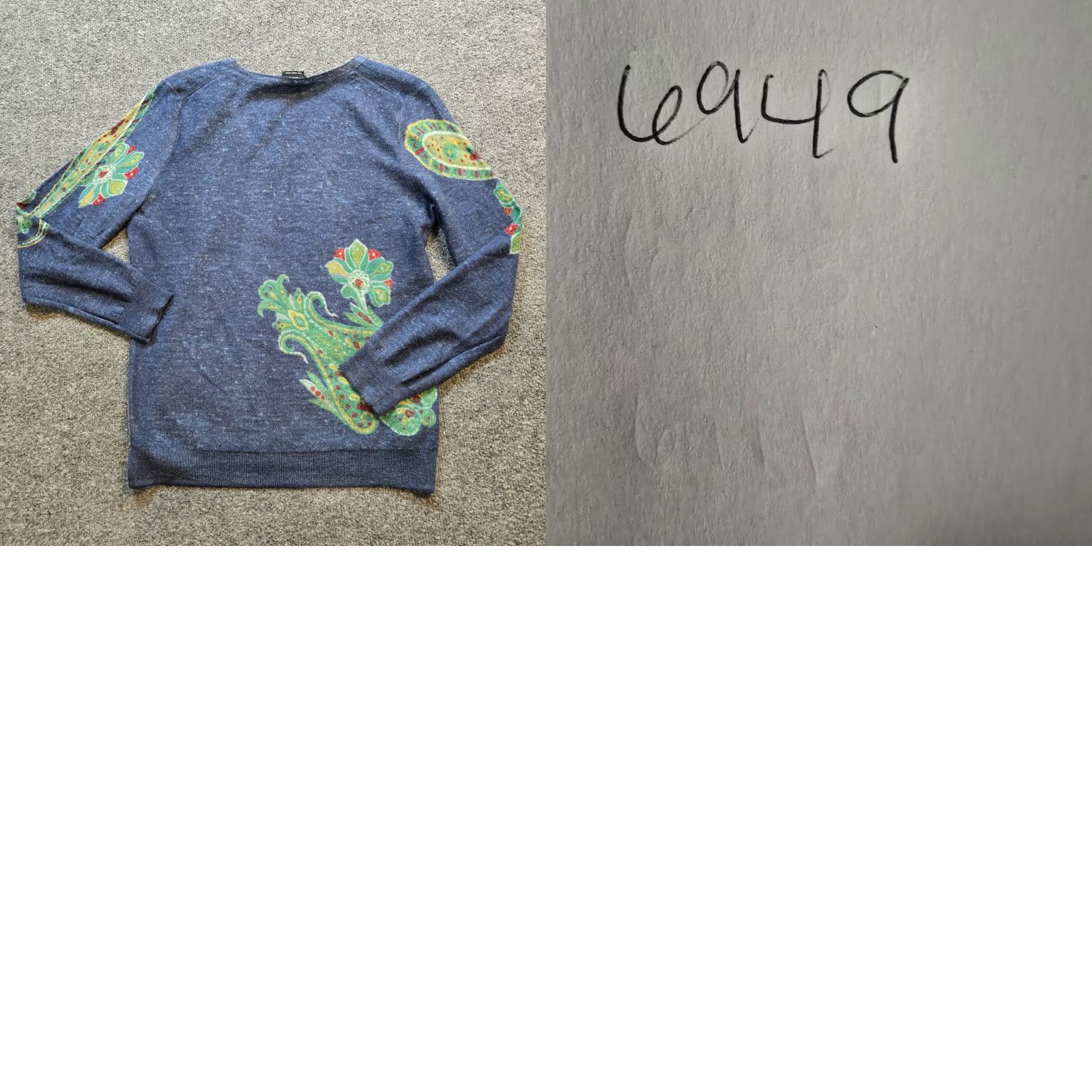Talbots Talbots Sweater Womens Medium Blue Green Paisley Merino Wool Career Top Shirt M Womens Pullover V-Neck Long Sleeve Fall Winter Business Workwear Size M / US 6-8 / IT 42-44 - 8 Thumbnail