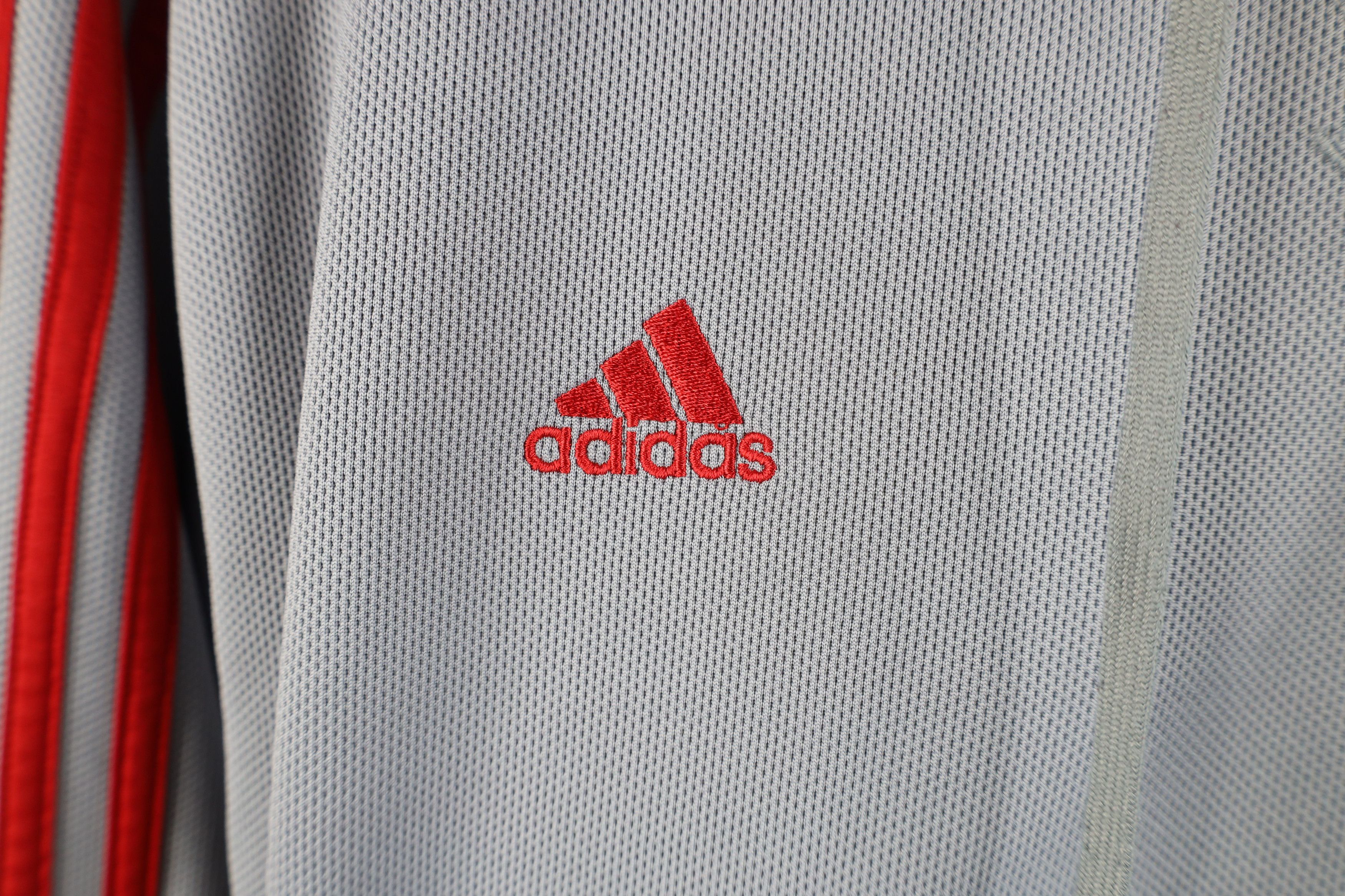 Adidas × Vintage Vintage Y2K Adidas Striped Thermal Knit Hoodie Sweatshirt Size US L / EU 52-54 / 3 - 4 Thumbnail