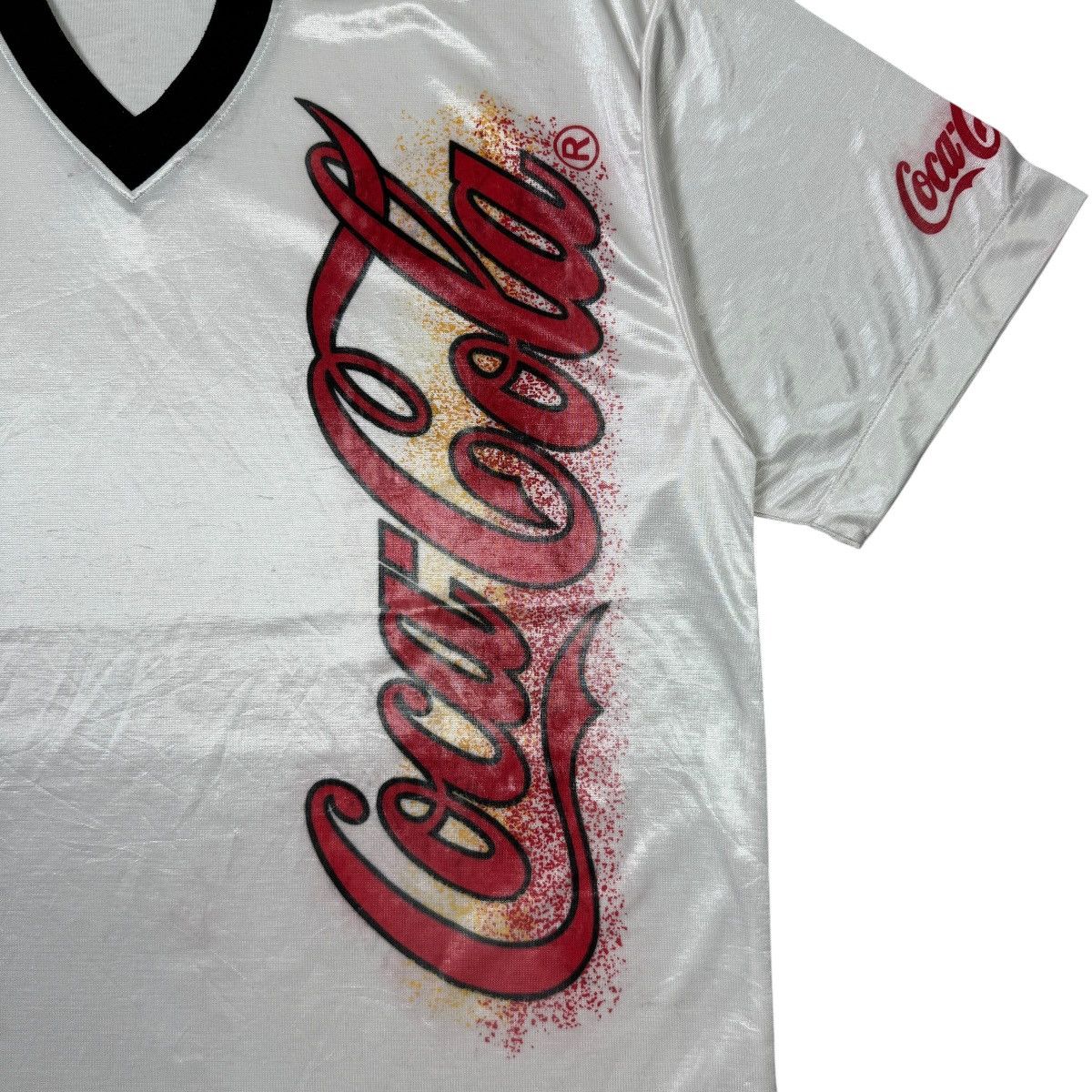 Coca Cola × Puma × Vintage 💥Vintage 90s Puma x Coca-Cola V-Neck Jersey Size US M / EU 48-50 / 2 - 3 Thumbnail