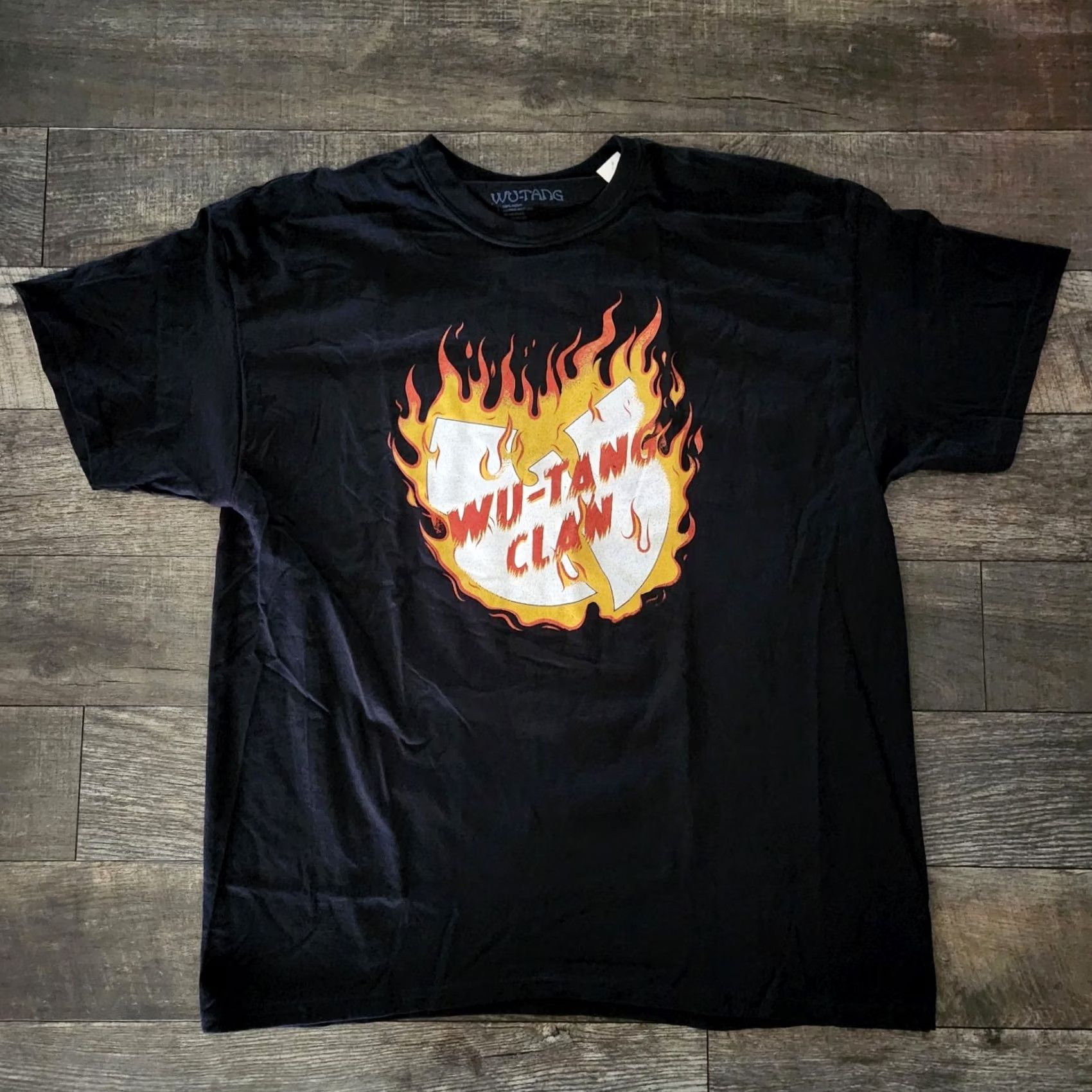 Etro Wu Tang Clan T Shirt Tee Mens XL Black Flames Fire Rap Hip Hop Retro 90s Graphic Tee Wu-Tang Brand Mens Size US XL / EU 56 / 4 - 2 Thumbnail