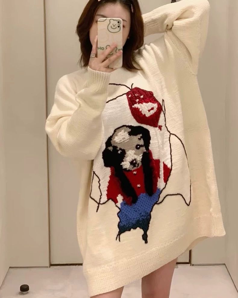 Loewe LOEWE Puppy pattern sweater Size M / US 6-8 / IT 42-44 - 1 Thumbnail