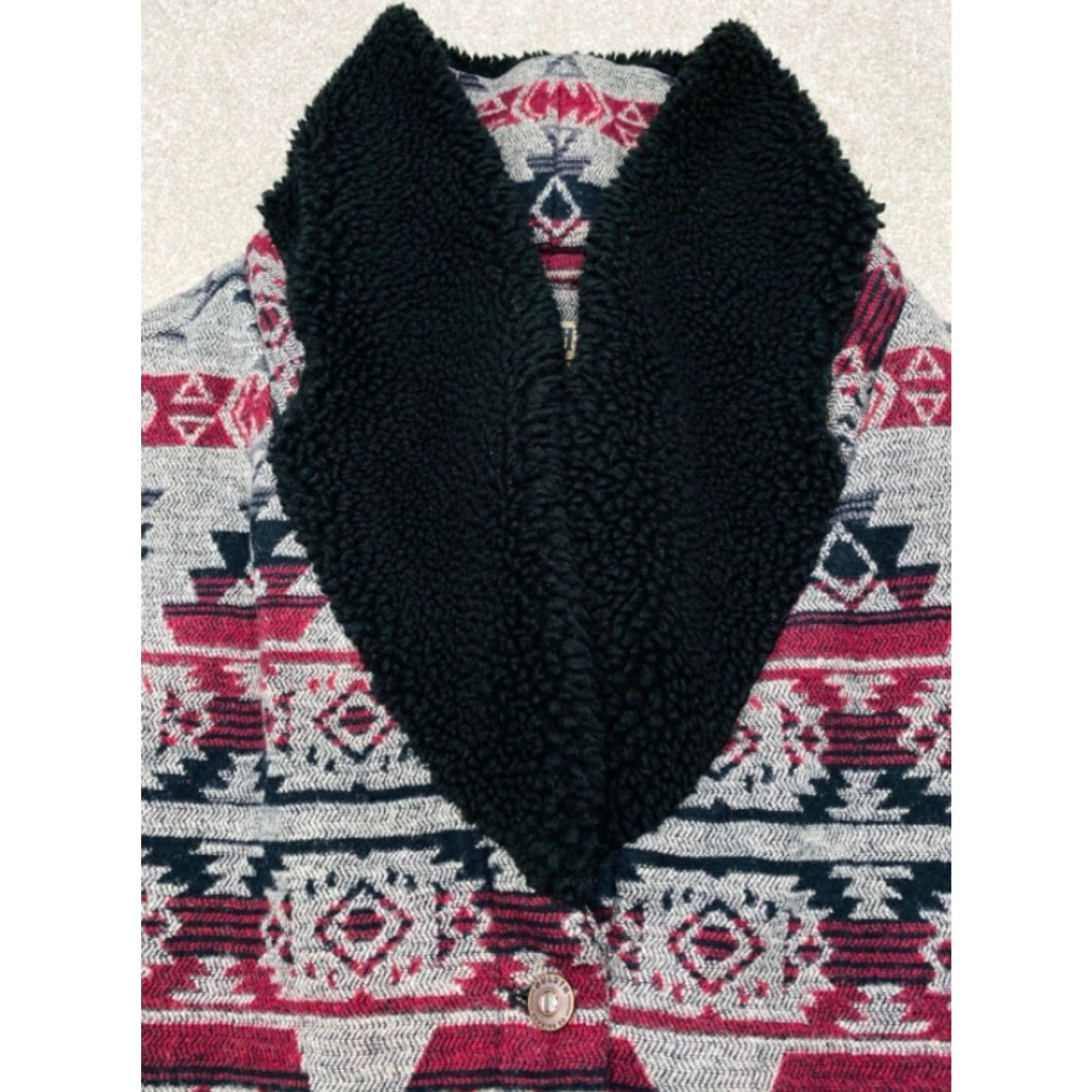 Vintage Duluth Trading Women's 3XL Sherpa Festivest Vest Southwest Fair Isle Red Gray Size XXL / US 16-18 / IT 52-54 - 7 Thumbnail