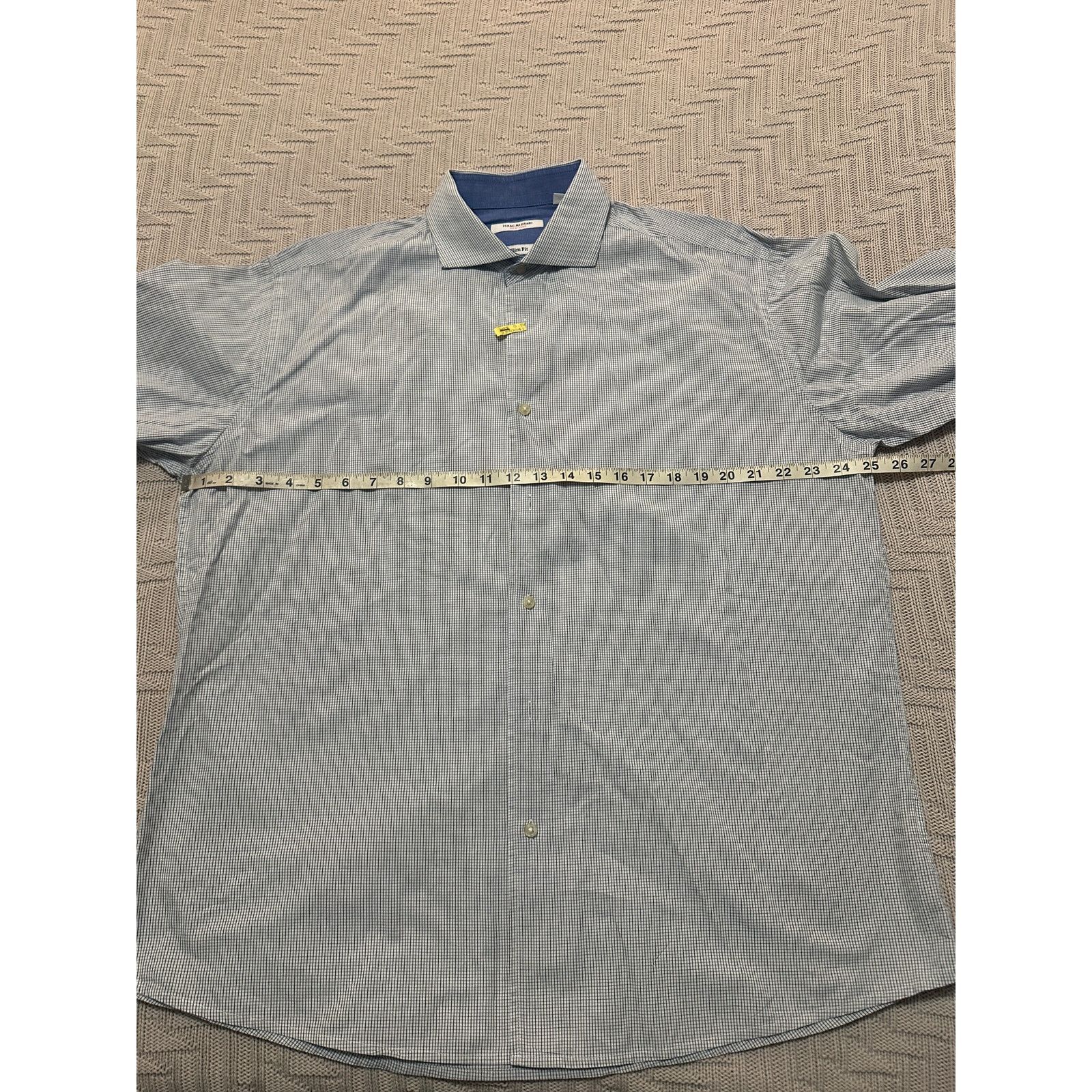 Isaac Mizrahi Isaac Mizrahi blue microplaid slim fit button down size 17.5 Size US XL / EU 56 / 4 - 8 Thumbnail