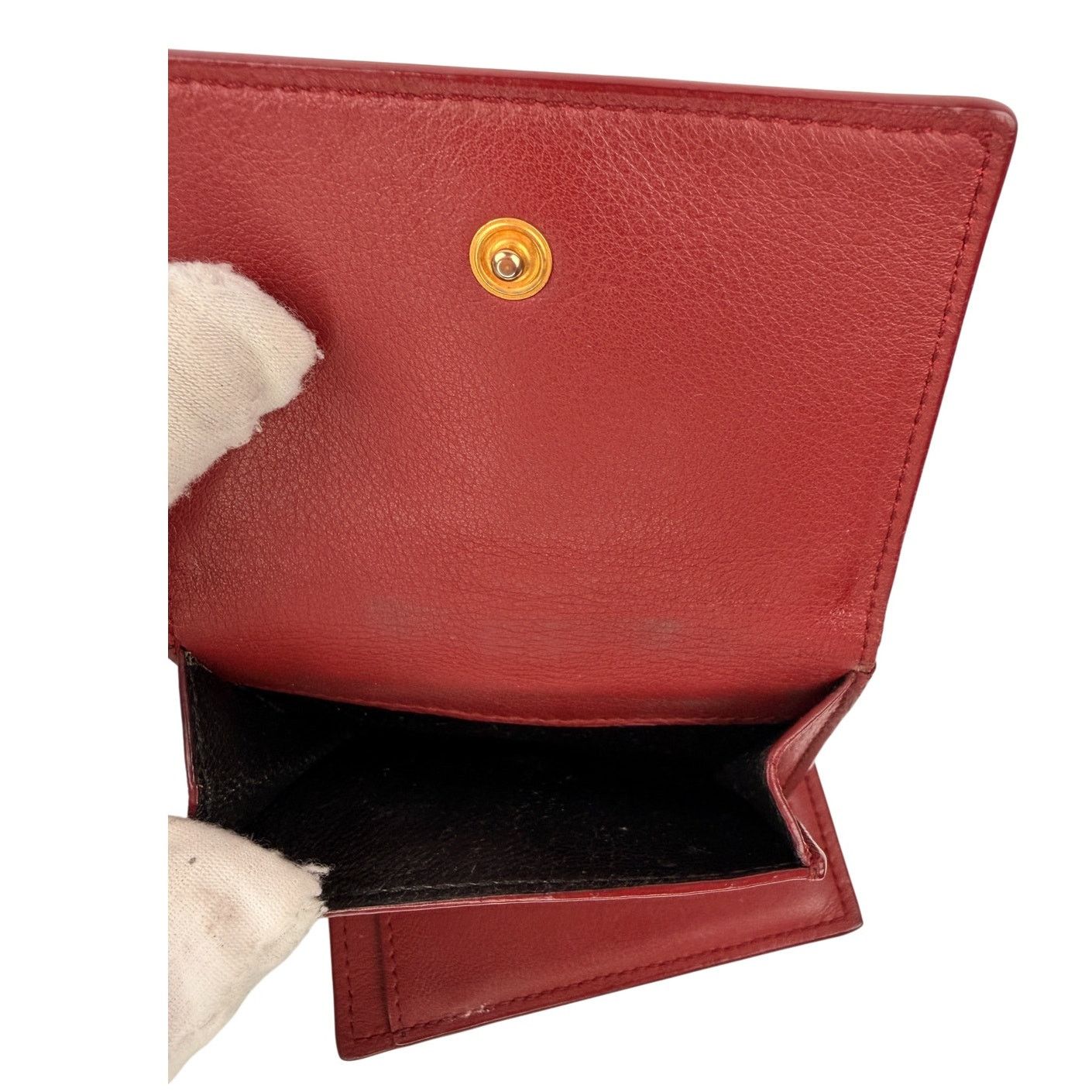 Yves Saint Laurent Saint Laurent Fold Pursee Tiny Compact Wallet YSL Bordeaux Size ONE SIZE - 7 Thumbnail
