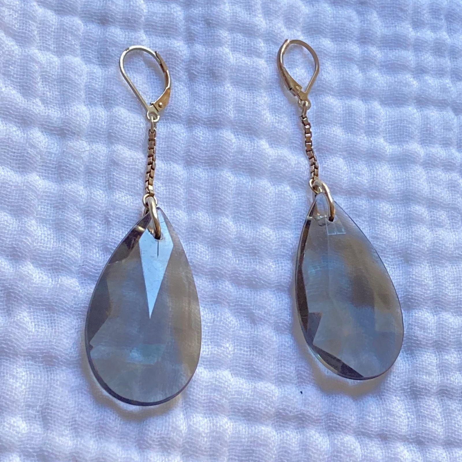 Fred Segal Sterling Silver & Gray Lucite Earrings NWOT, High Quality Size ONE SIZE - 1 Thumbnail