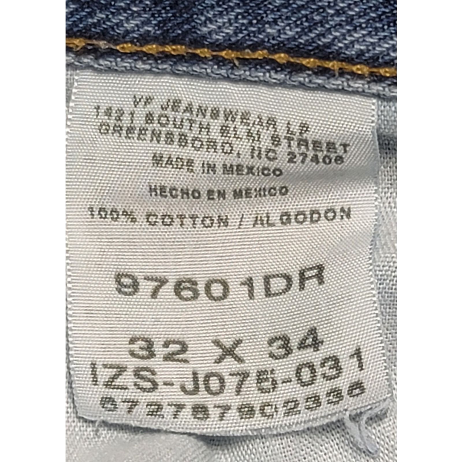 Wrangler Wrangler Blue Denim Jeans 32 X 34 5 Pocket Straight Leg Size US 32 / EU 48 - 3 Thumbnail