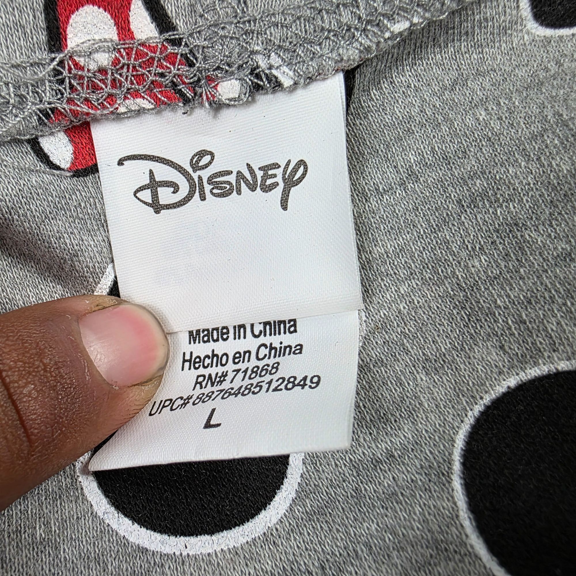 Disney Disney Minnie Mouse Womens Large Gray Hoodie Front Zip Sweat Size L / US 10 / IT 46 - 5 Thumbnail