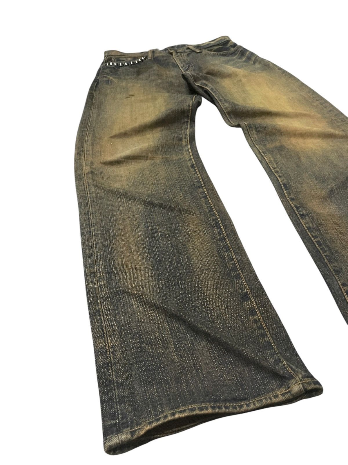 Hysteric Glamour × If Six Was Nine × Le Grande Bleu (L.G.B.) GLHEART Japan Studded Mud Wash Loose Jeans Size US 30 / EU 46 - 14 Thumbnail