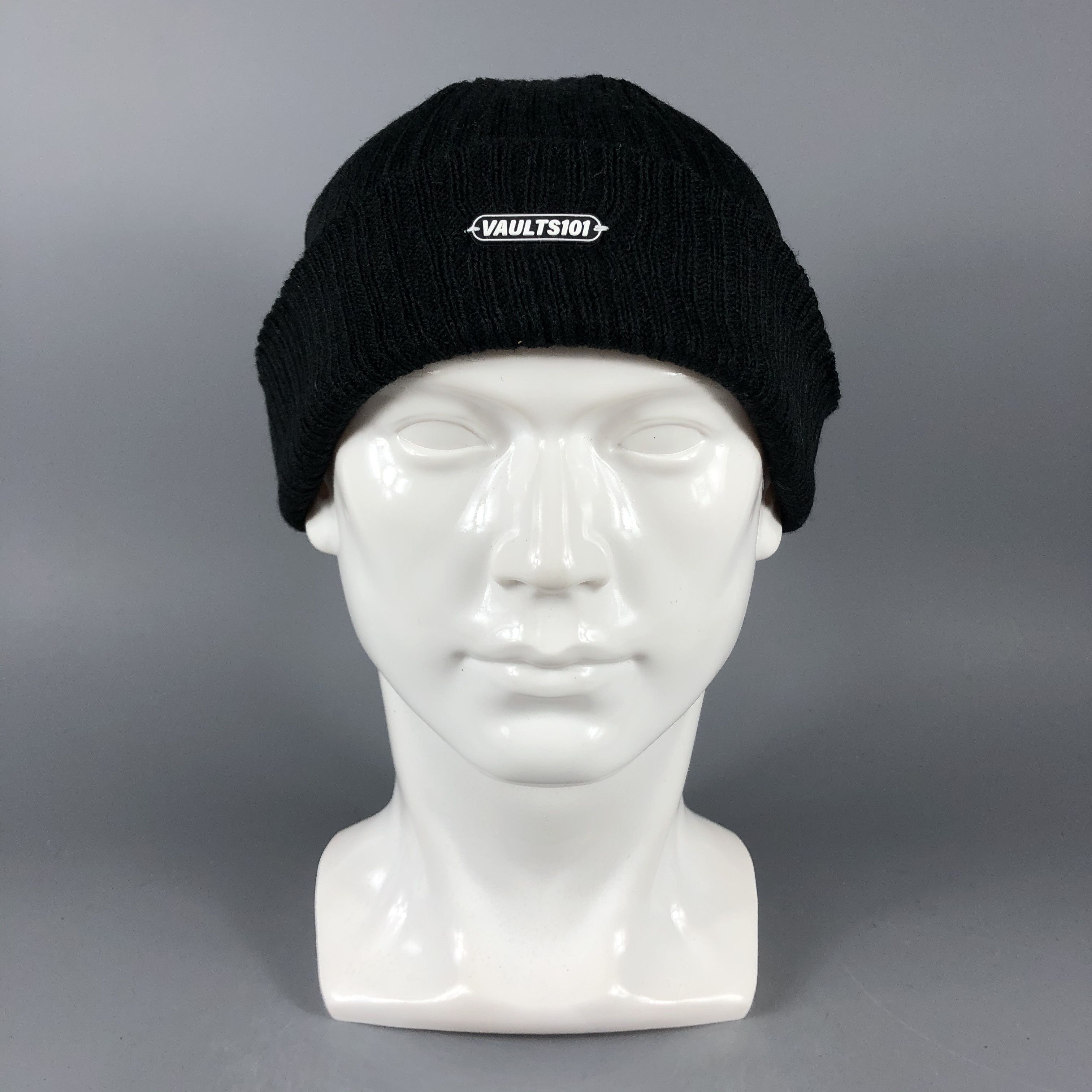 Vintage Vaults101 Black Beanie Snow Hat Snow Cap -D844 Size ONE SIZE - 6 Thumbnail