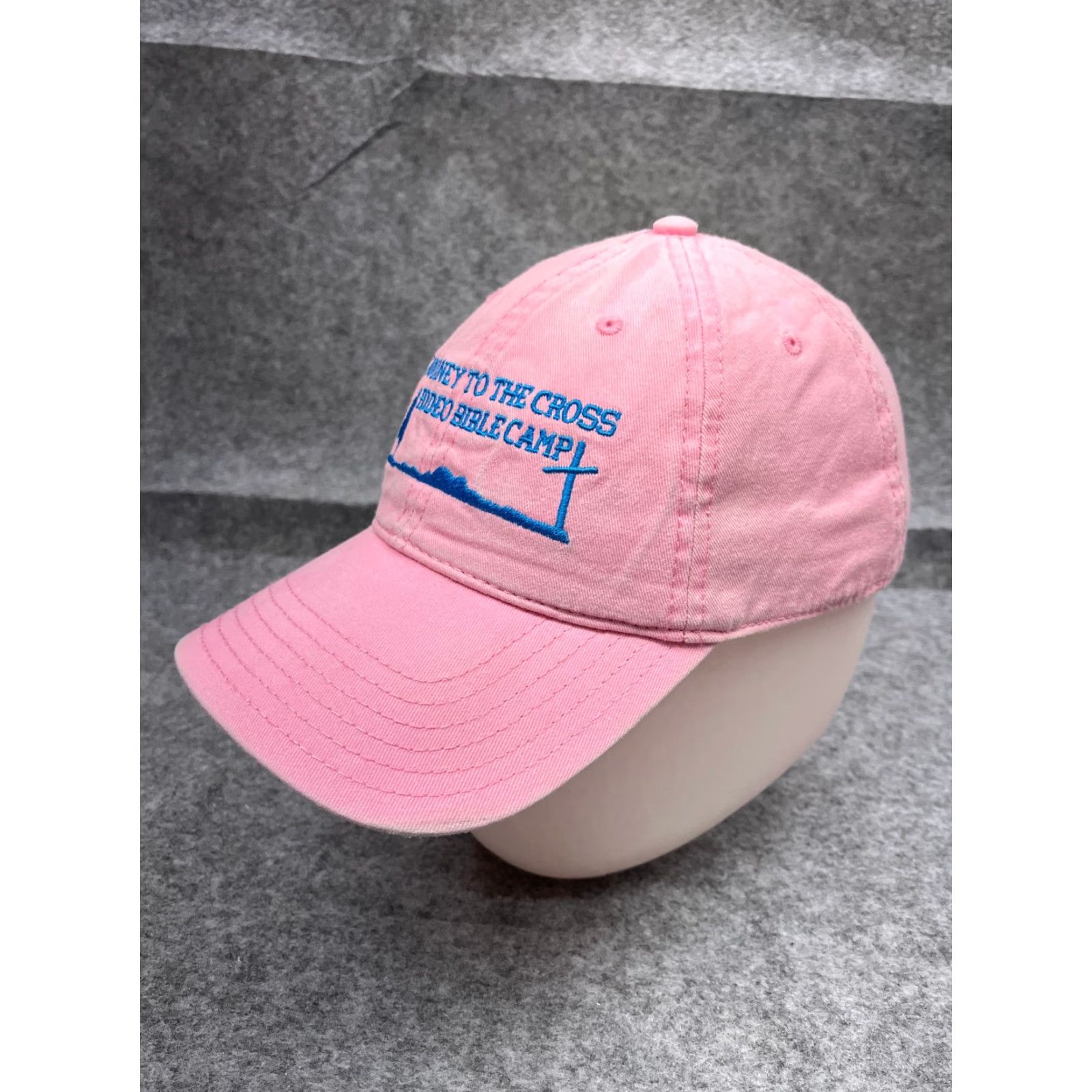 Vintage Rodeo Bible Camp Hat Cap Journey To The Cross Strap Back Adult OS Pink Cotton Size ONE SIZE - 4 Thumbnail