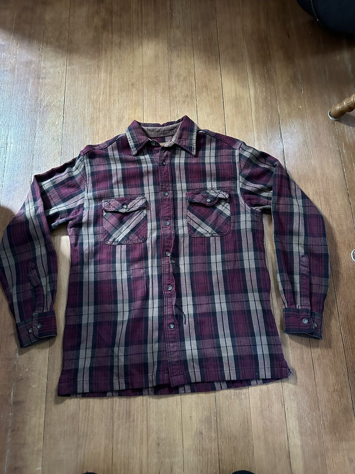 Vintage Vintage flannel plaid button up shirt Size US M / EU 48-50 / 2 - 1 Thumbnail