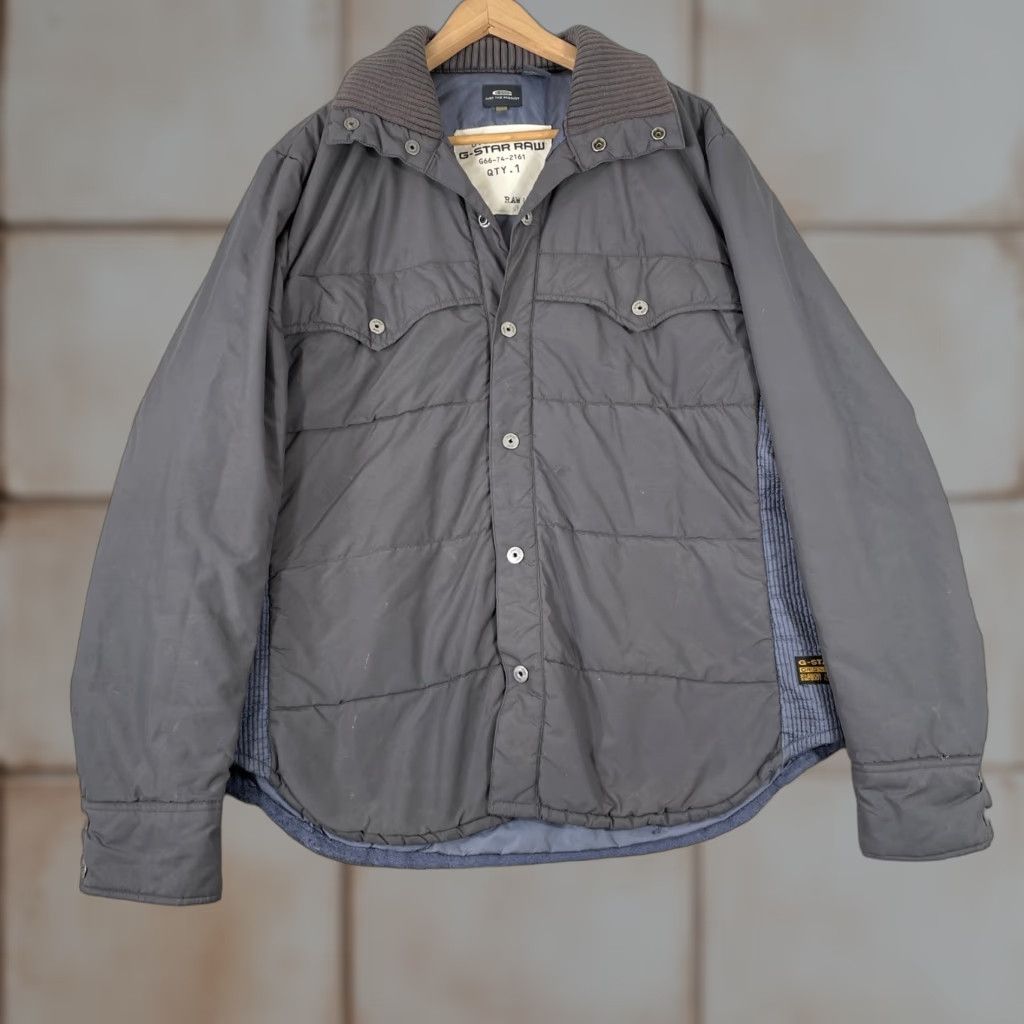 Vintage VINTAGE G-Star Raw Quilted Western Shirt Mens XL Gray Snap Utility Work Jacket Size US XL / EU 56 / 4 - 1 Thumbnail