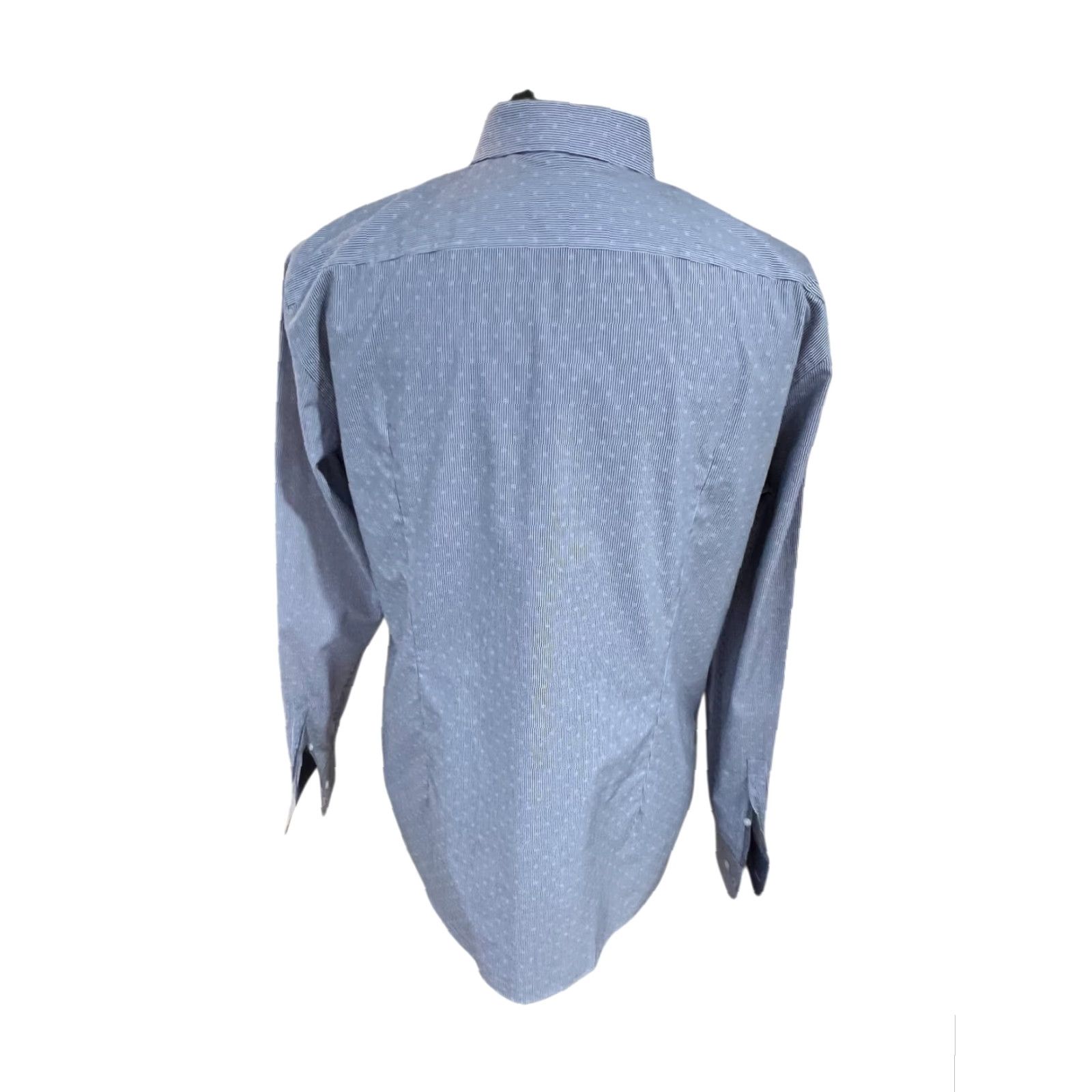 Hugo Boss HUGO BOSS Slim Fit Easy Iron Gray Stripe Dress Shirt Mens XL 17.5 Supima Cotton Slim Size 46R - 6 Thumbnail