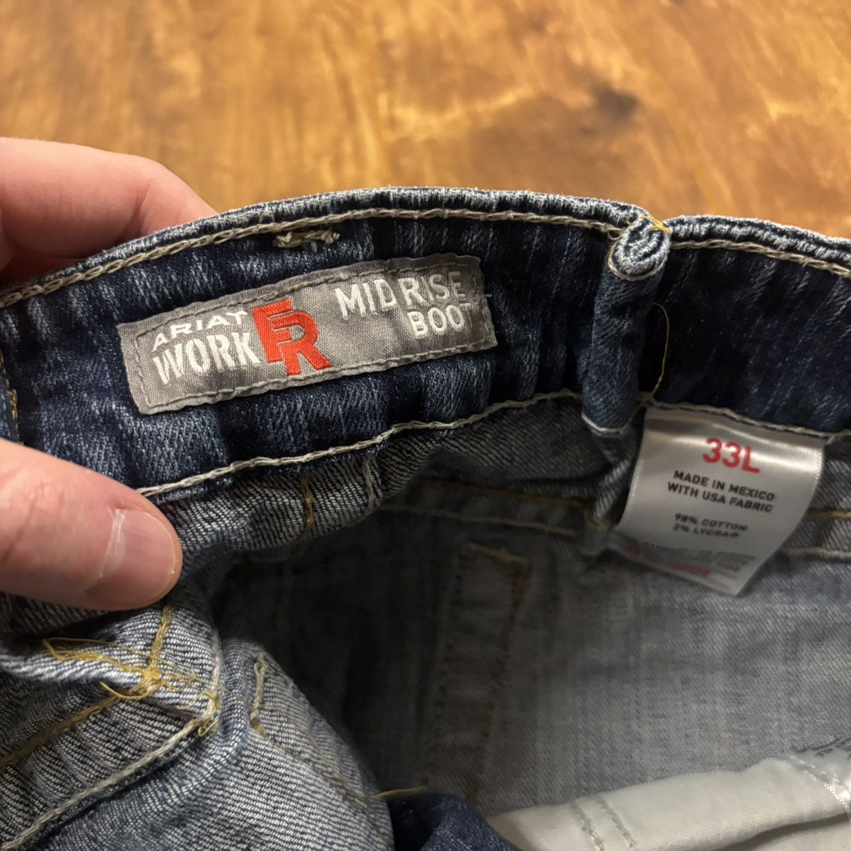 Ariat × Vintage Vintage Baggy Flame Resistant Ariat Blue Jeans Size US 34 / EU 50 - 2 Thumbnail