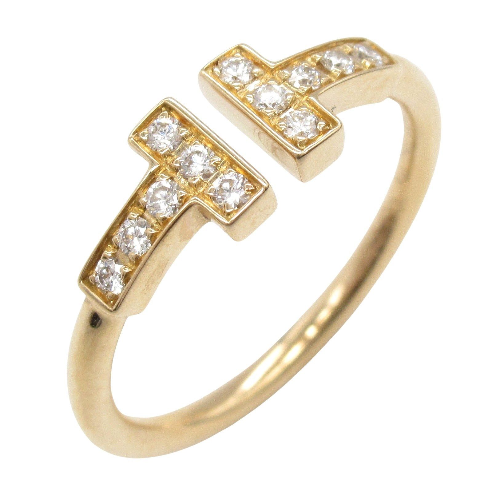 Tiffany & Co. Tiffany Co T-Wire Ring K18Pg (Pink Gold) Diamond Gold Size ONE SIZE - 1 Thumbnail
