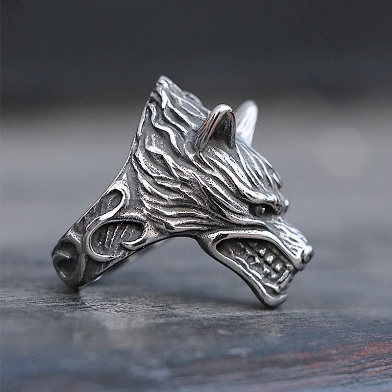 Jewelry Viking Wolf Ring Size ONE SIZE - 1 Thumbnail