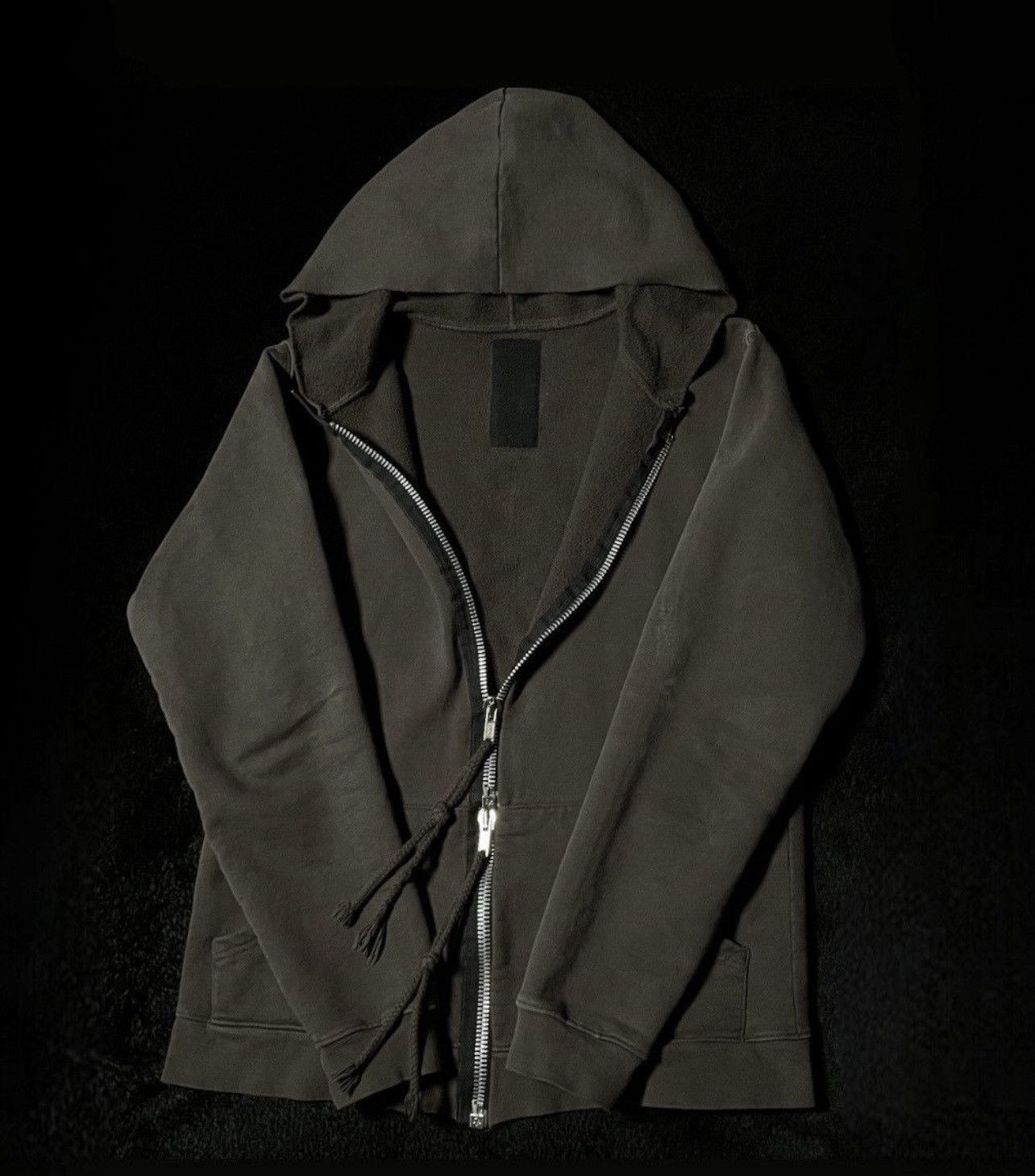 Pre-owned Rick Owens Slab Double Zipper Hoodie In Brown