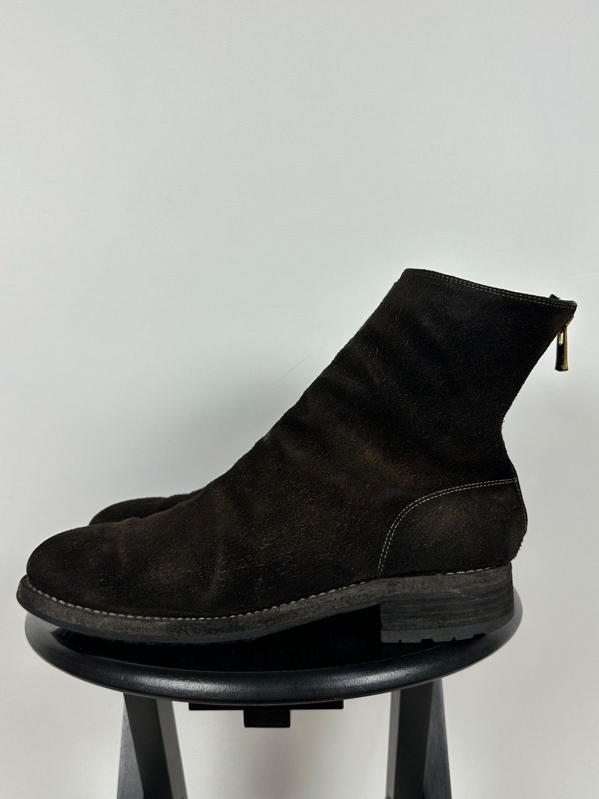 Pre-owned Guidi X Undercover Back Zip Brown Suede Boots