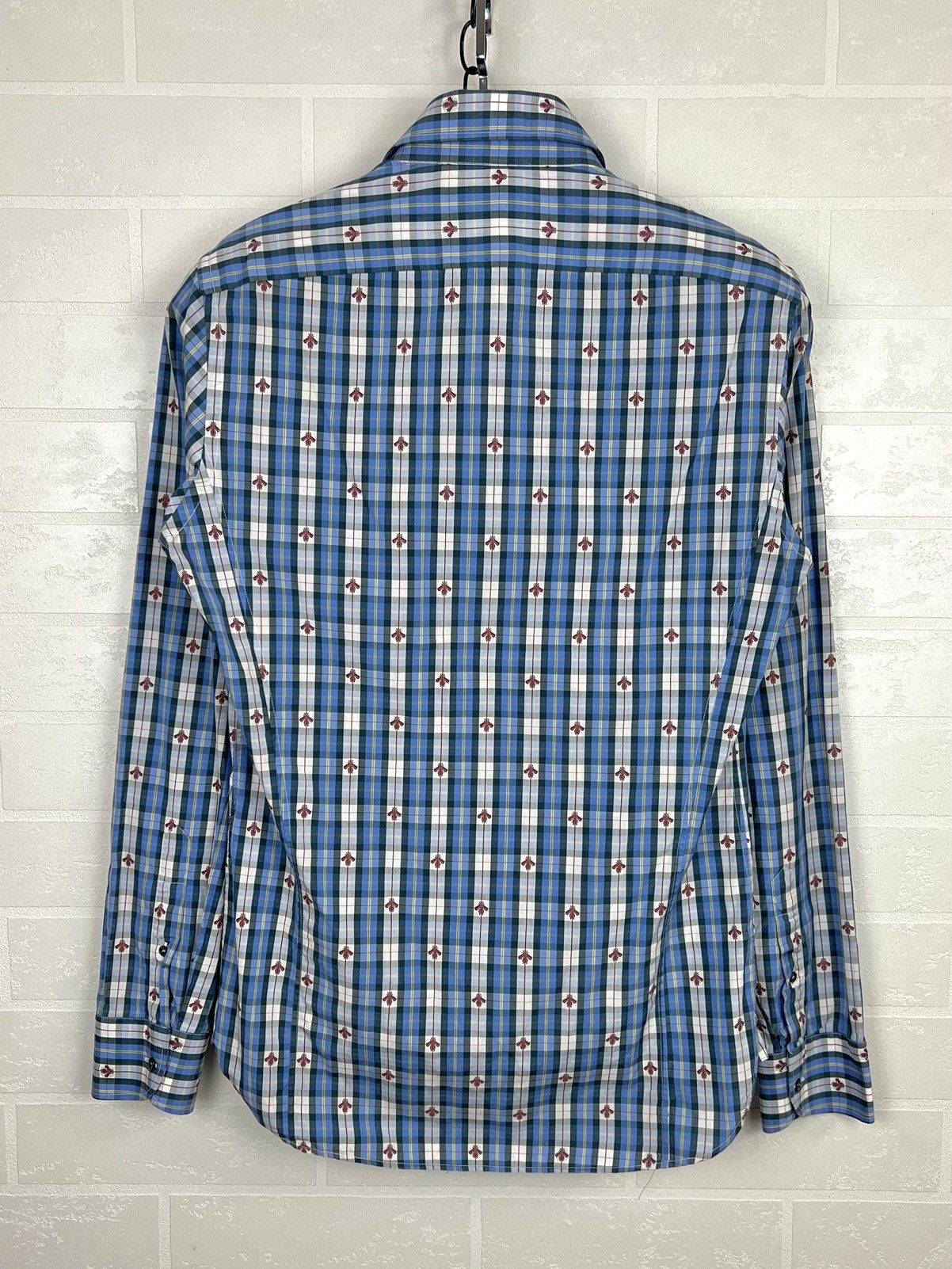 Gucci GUCCI Shirt Button Up Monogram Embroidered Bee Checkered Size US S / EU 44-46 / 1 - 19 Thumbnail