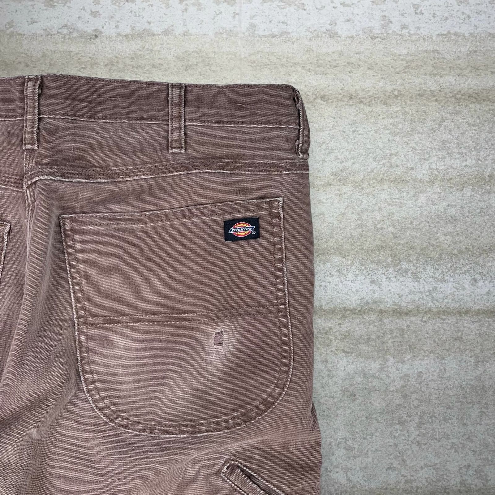 Dickies × Vintage Dickies Double Knees Carpenter Pants Chocolate Brown Canvas Size US 34 / EU 50 - 3 Thumbnail