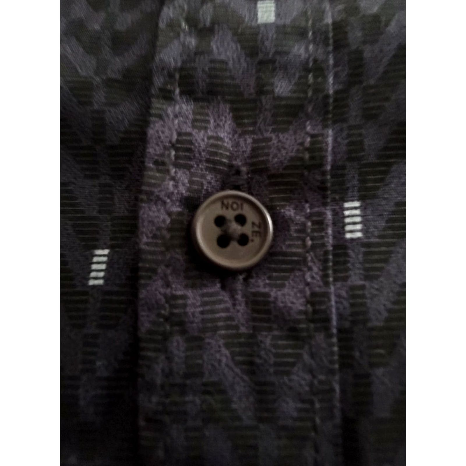 Vintage Noize AMSTRDM Button-Up Shirt Blue Geometric Short Sleeve Men's S Regular Cotton Size US S / EU 44-46 / 1 - 7 Thumbnail