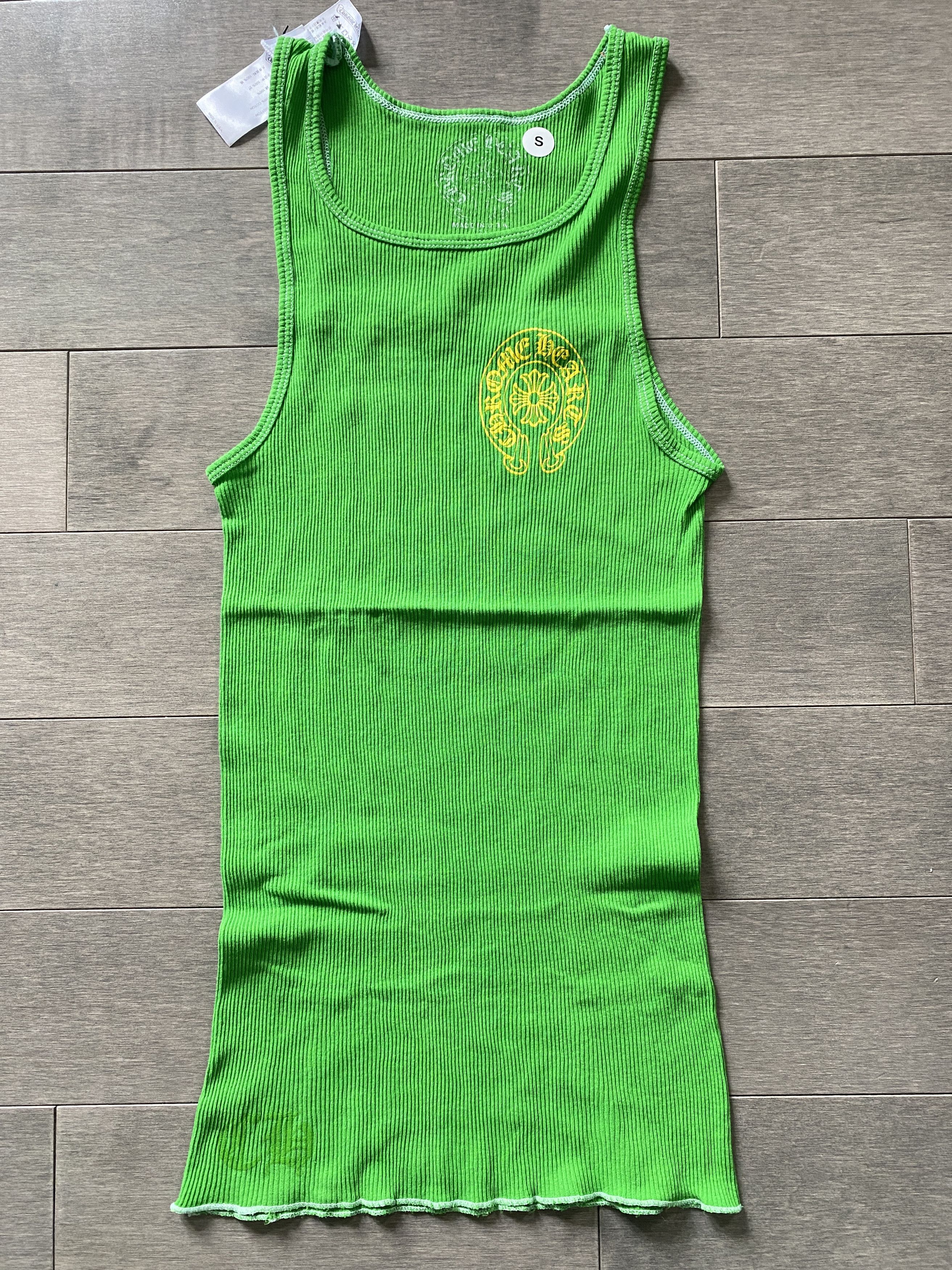 image of Chrome Hearts Horse Shoe Logo Rib Tank in Green, Women's (Size Small)