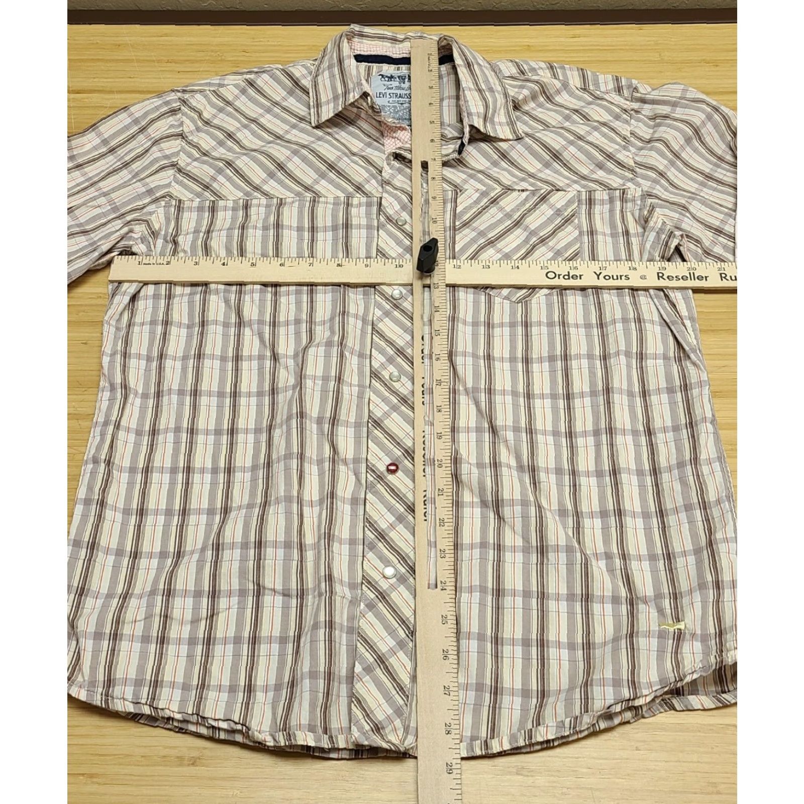 Levi's Levi's Shirt Mens Medium Plaid Multicolor Pearl Snaps Western Cotton Flannel Collared Point Sleeve Long Snap Regular Casual Size US M / EU 48-50 / 2 - 4 Thumbnail