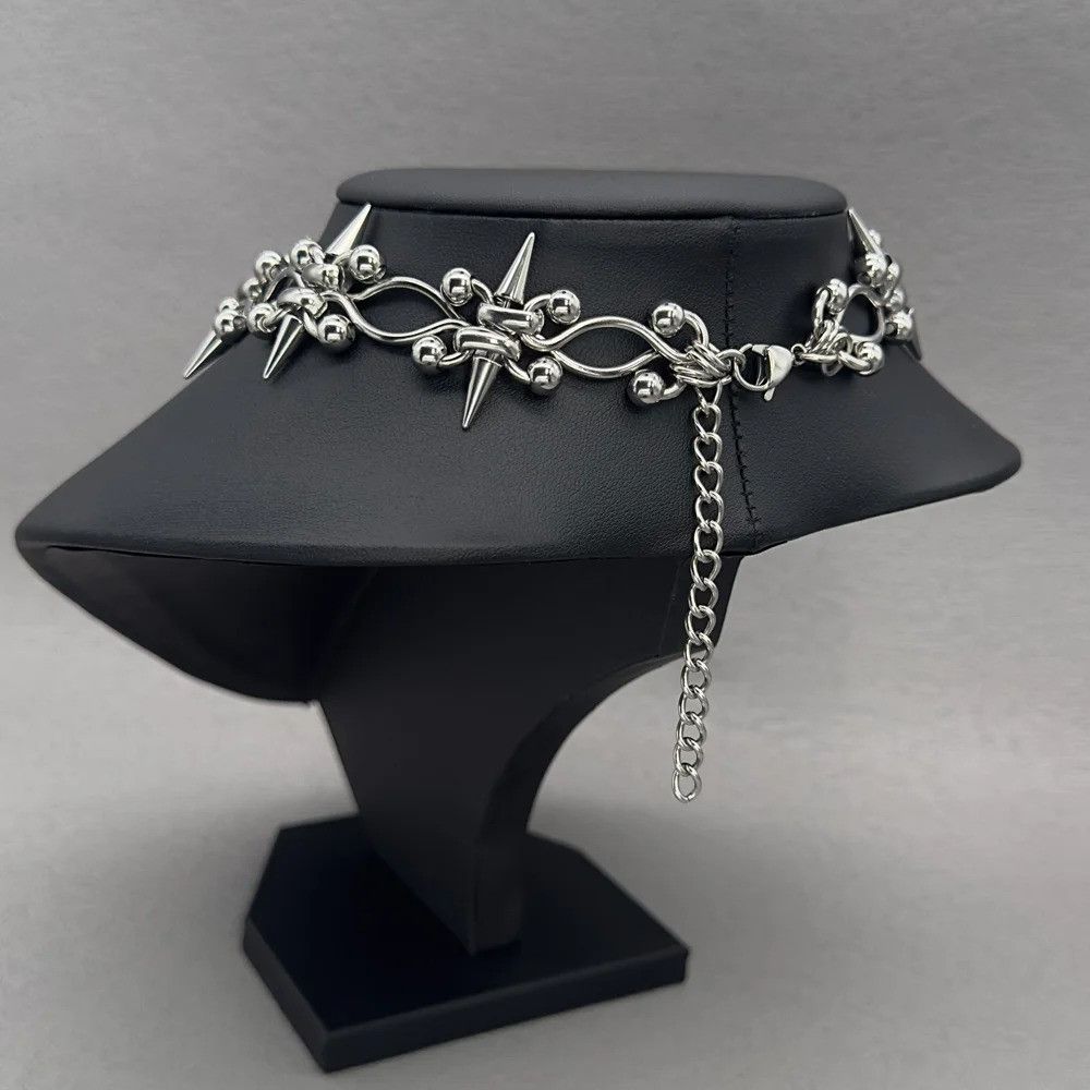 Jewelry Double Layer Chain Cross Choker Size ONE SIZE - 4 Thumbnail