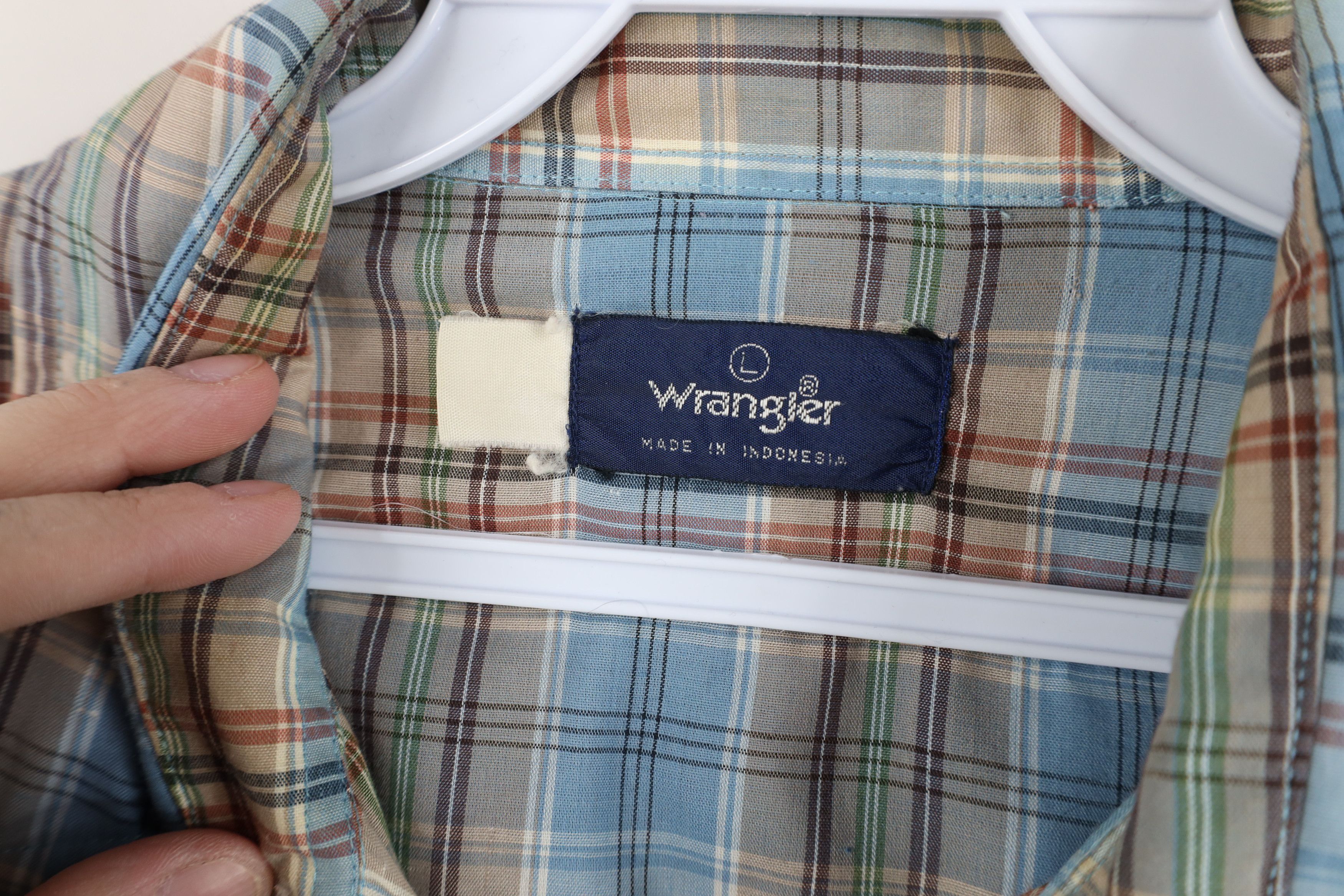 Wrangler Vintage 70s Wrangler Cowboy Snap Button Shirt Rainbow Plaid Size US L / EU 52-54 / 3 - 8 Thumbnail