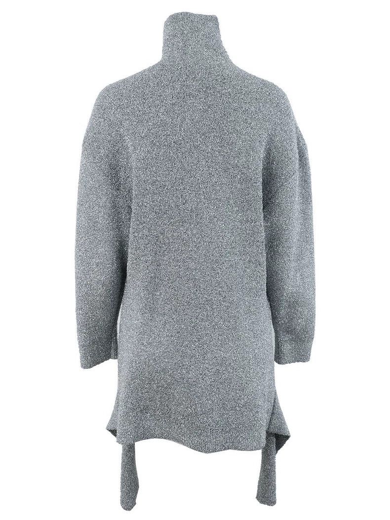 Balenciaga Balenciaga Silver Silk Blend High Neck Long Sleeve 2501-Nex Size XS / US 0-2 / IT 36-38 - 2 Thumbnail