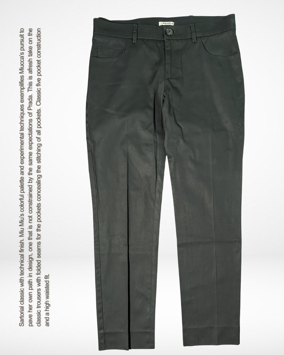 Miu Miu FW07 No Stitch Full Length Trousers Size US 30 / EU 46 - 2 Thumbnail