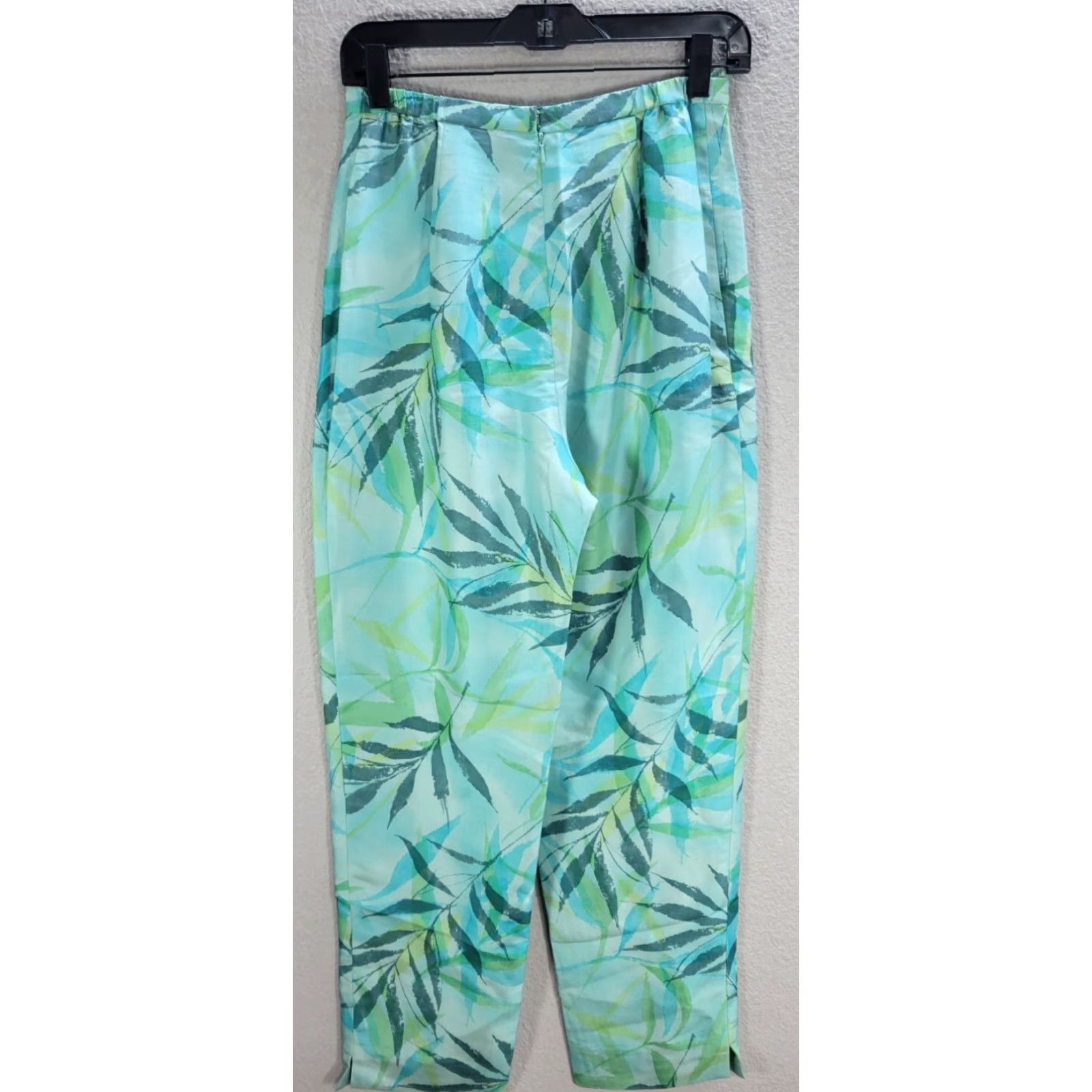 Vintage Vtg David Warren Blue Silk Pants Tapered High Rise Leaves Sz 6 Womens Silk Pants Chino Lined Inseam 29"} Size 28" / US 6 / IT 42 - 5 Thumbnail
