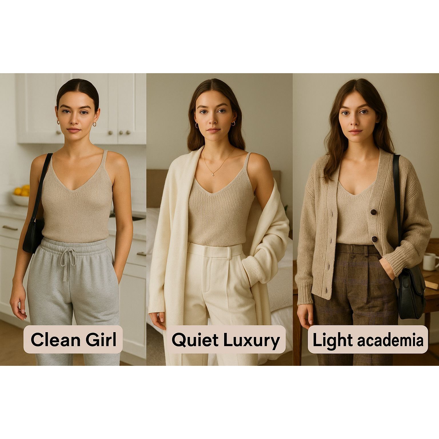 Other OGD Women’s Knit Sweater Tank Beige S – Clean Girl, Quiet Lu Size S / US 4 / IT 40 - 1 Thumbnail