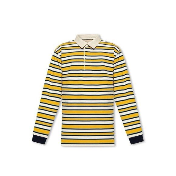 Gucci NWT GUCCI Polo Shirt Stripe Rugby Sz L Cotton Yellow Border Size US L / EU 52-54 / 3 - 1 Thumbnail