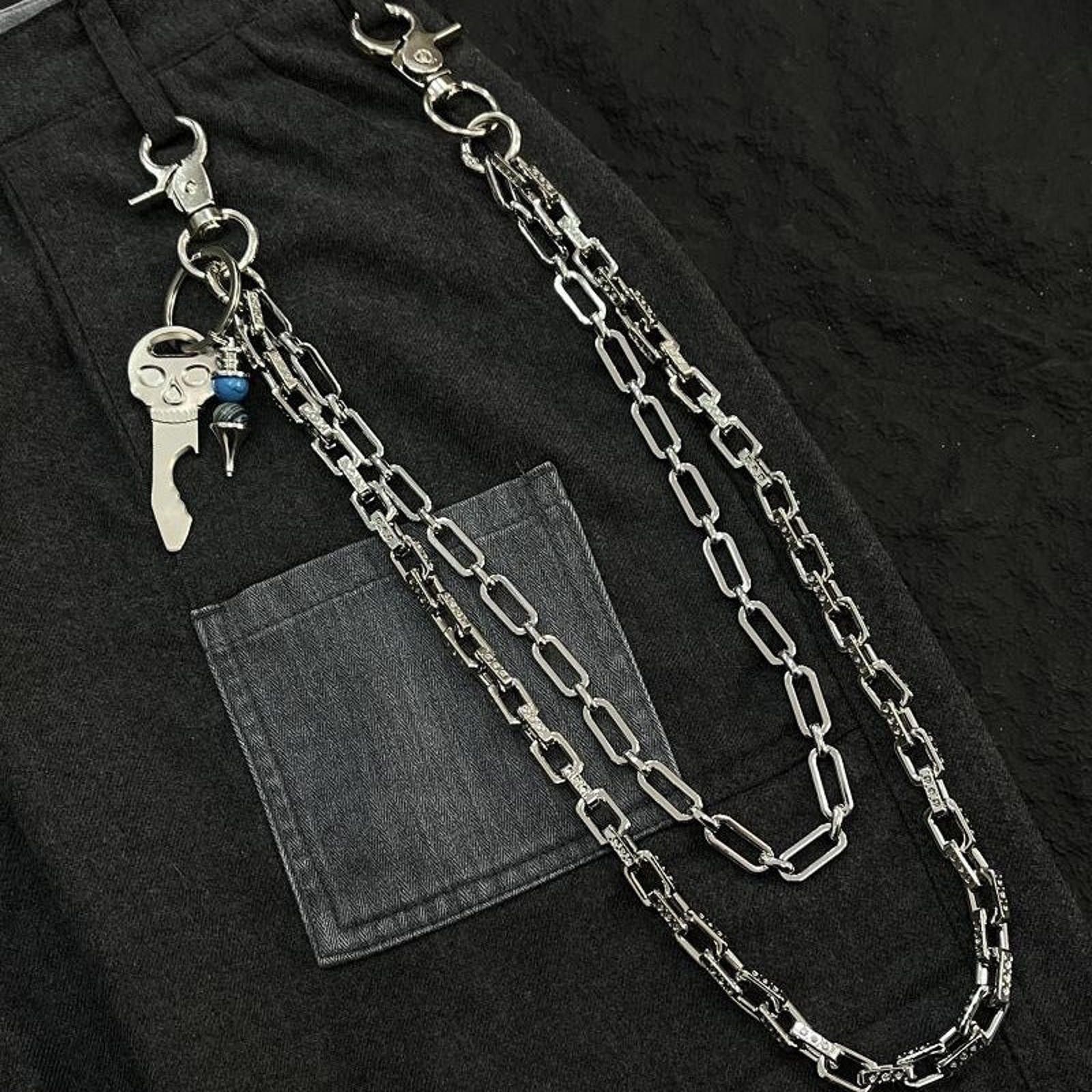 Jewelry Silver Double Wallet Chain, Pants Chain Size ONE SIZE - 3 Thumbnail