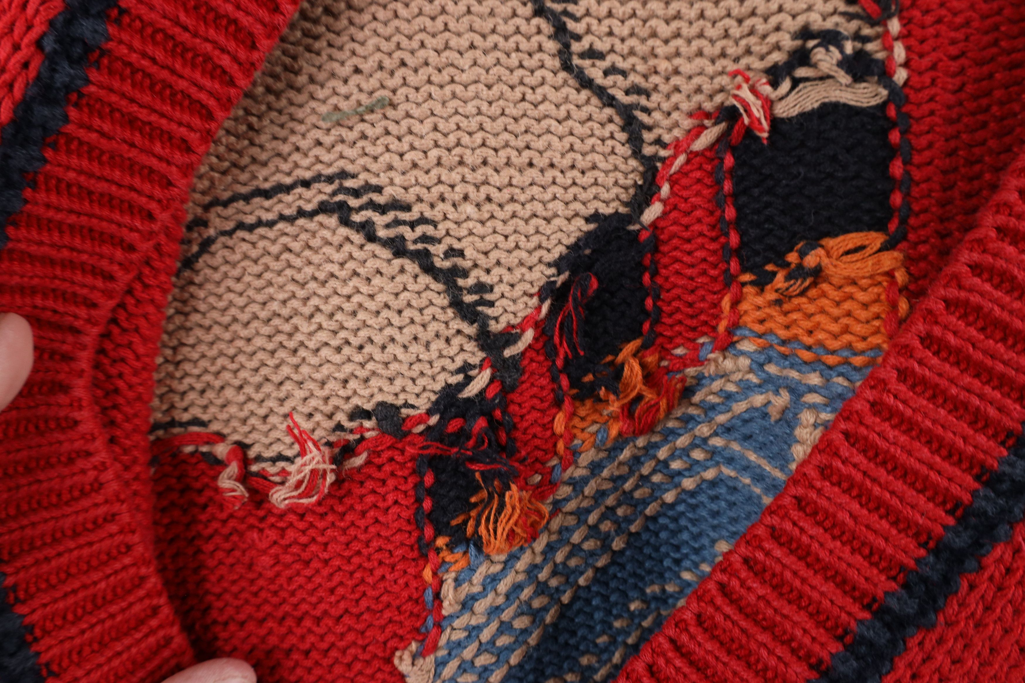 Vintage Vintage 90s Streetwear All Over Print Knit Cardigan Sweater Size ONE SIZE - 10 Thumbnail